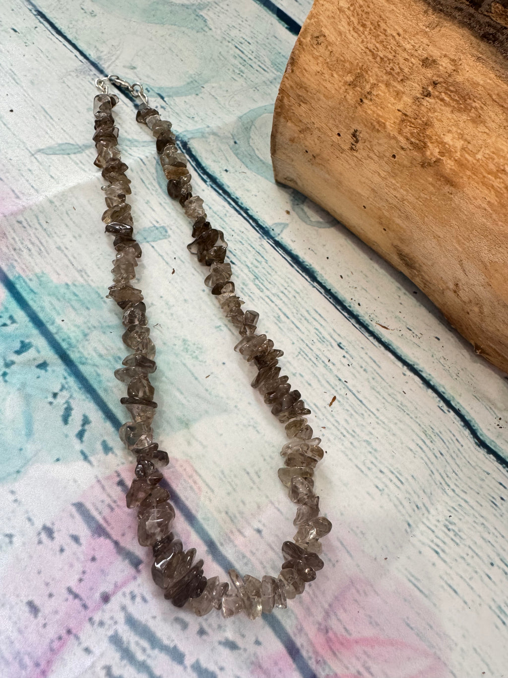 Smokey quartz chip necklace
