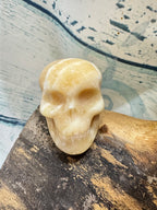 Yellow calcite crystal skull