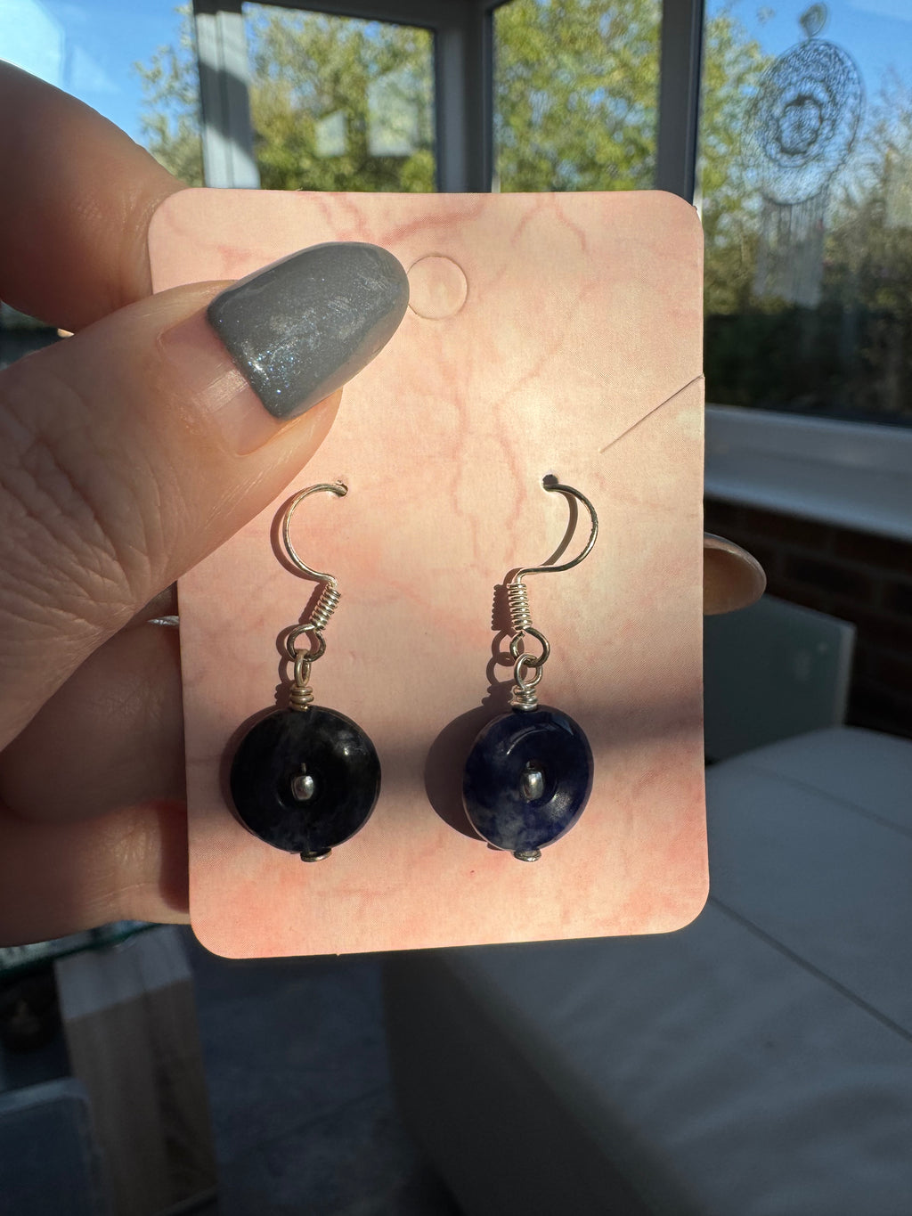 Sodalite doughnut earrings