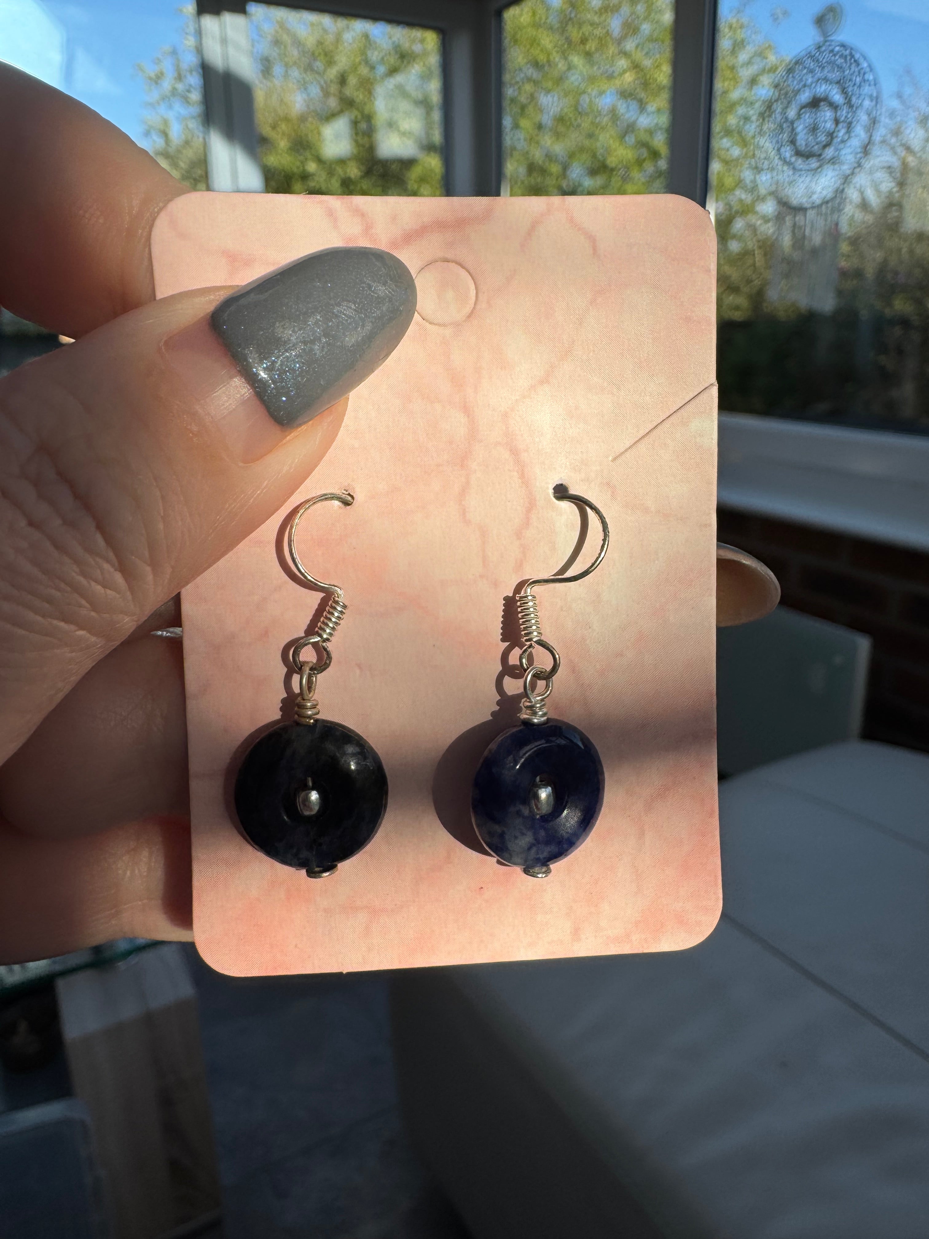 Sodalite doughnut earrings