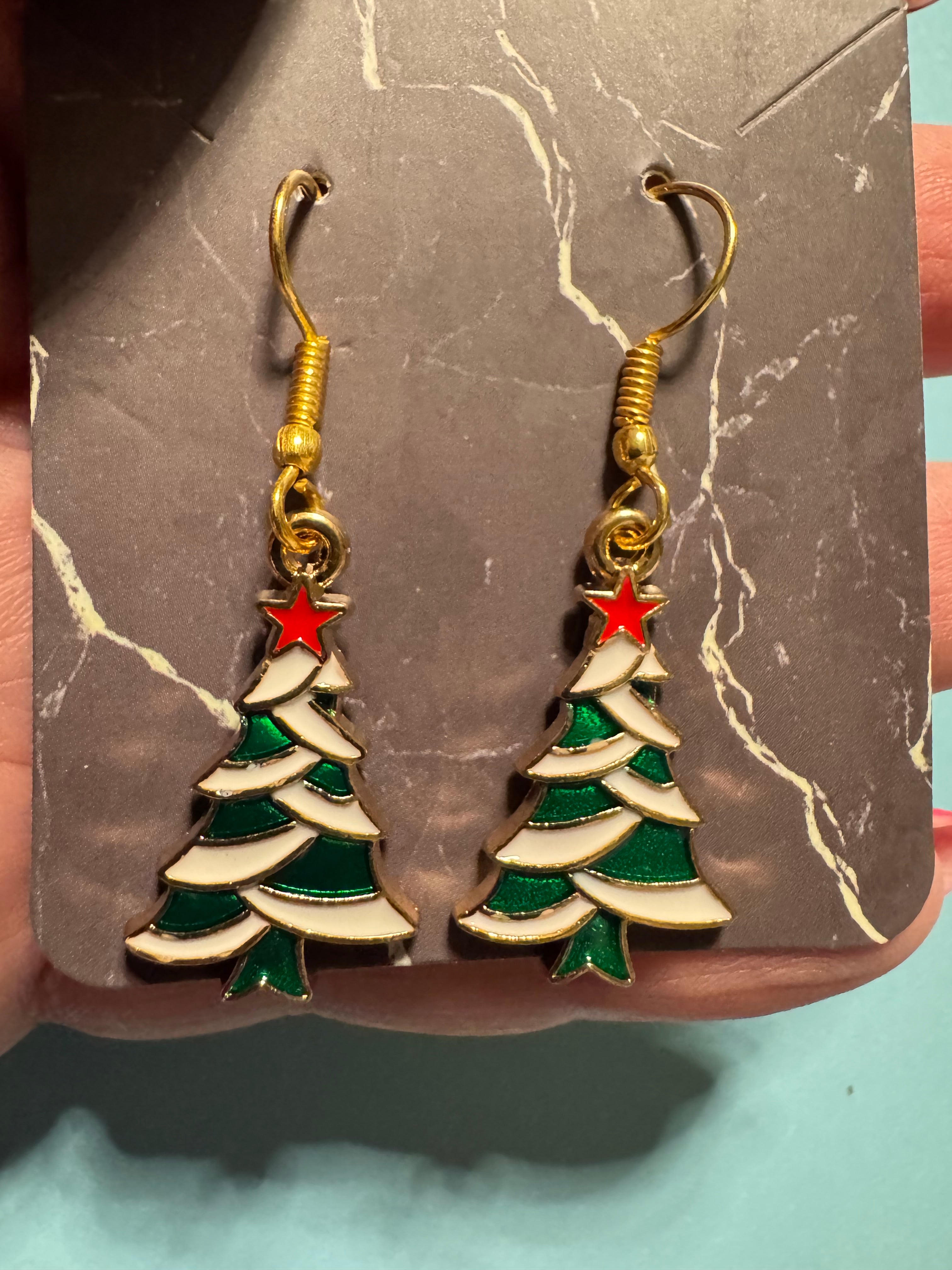 Christmas tree earrings