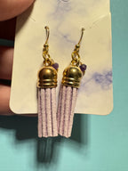 Purple amethyst tassel earrings