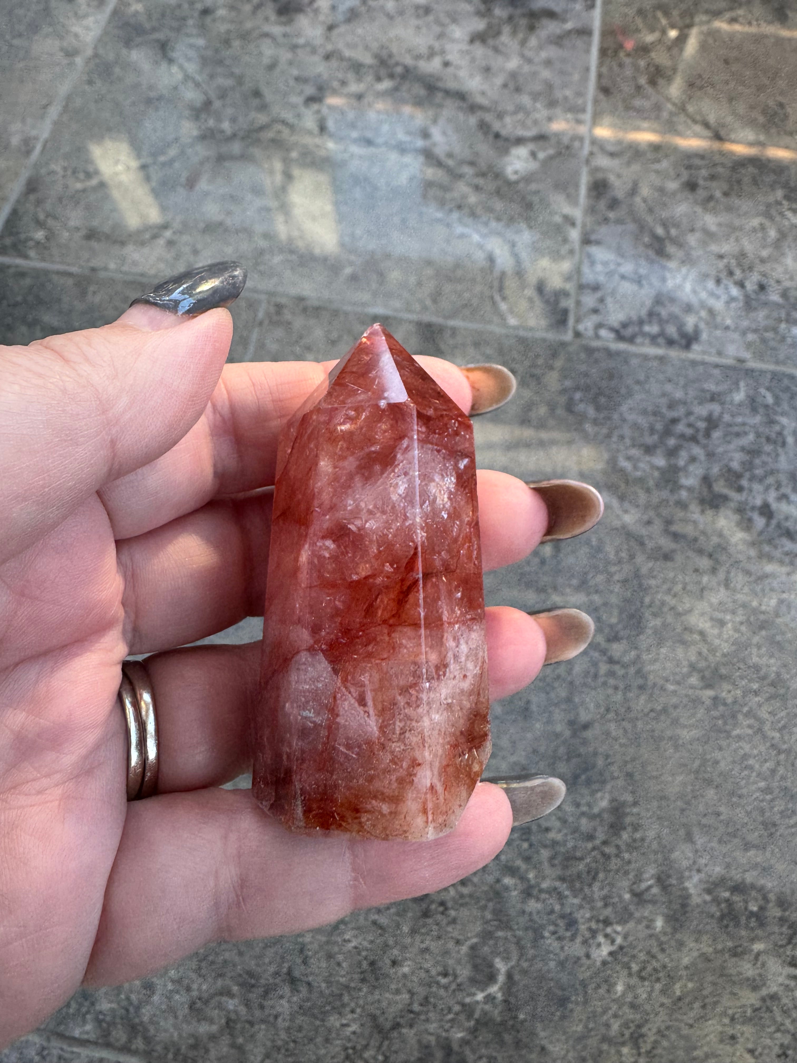 Fire quartz crystal tower