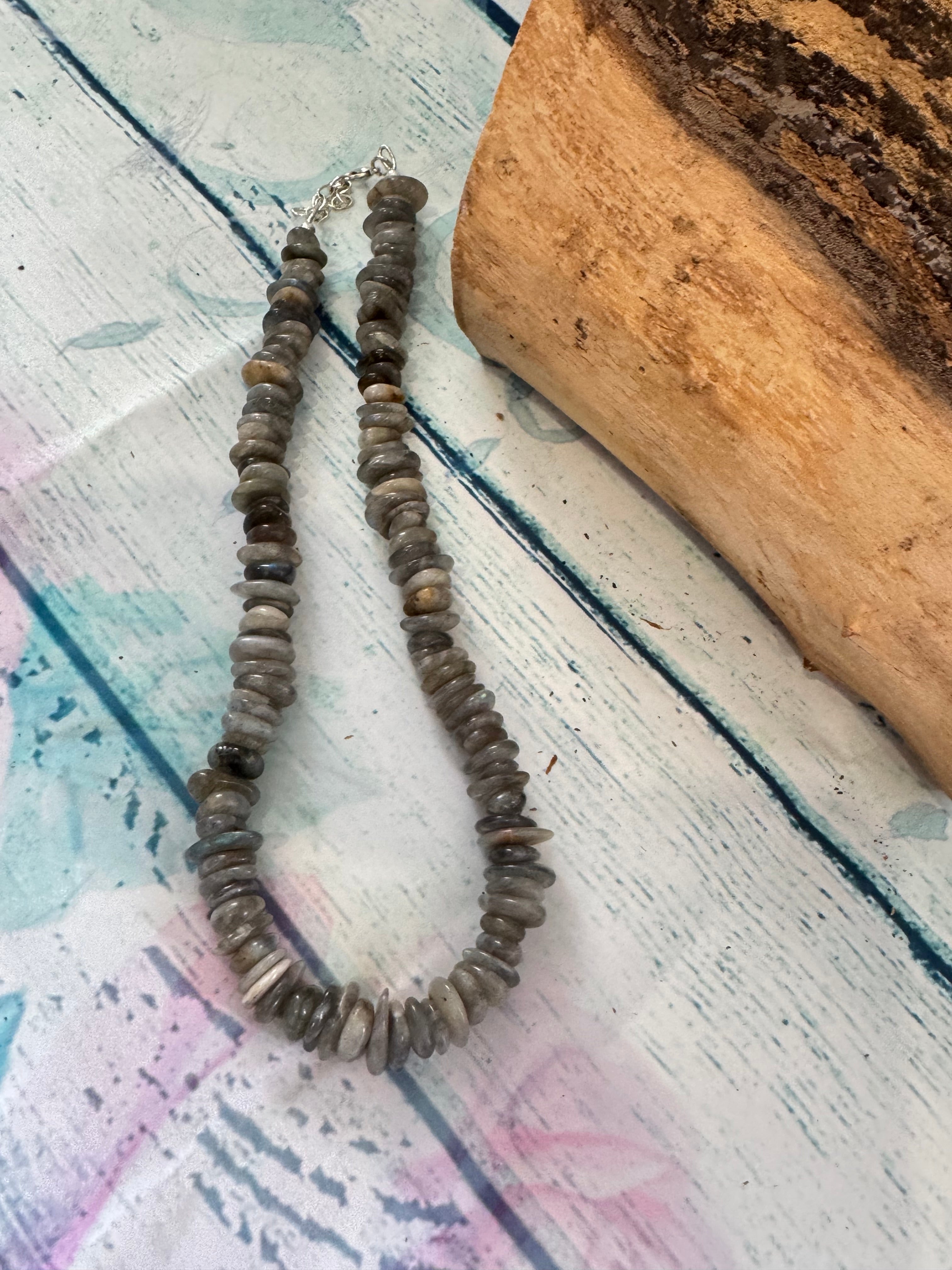 Labradorite slice necklace