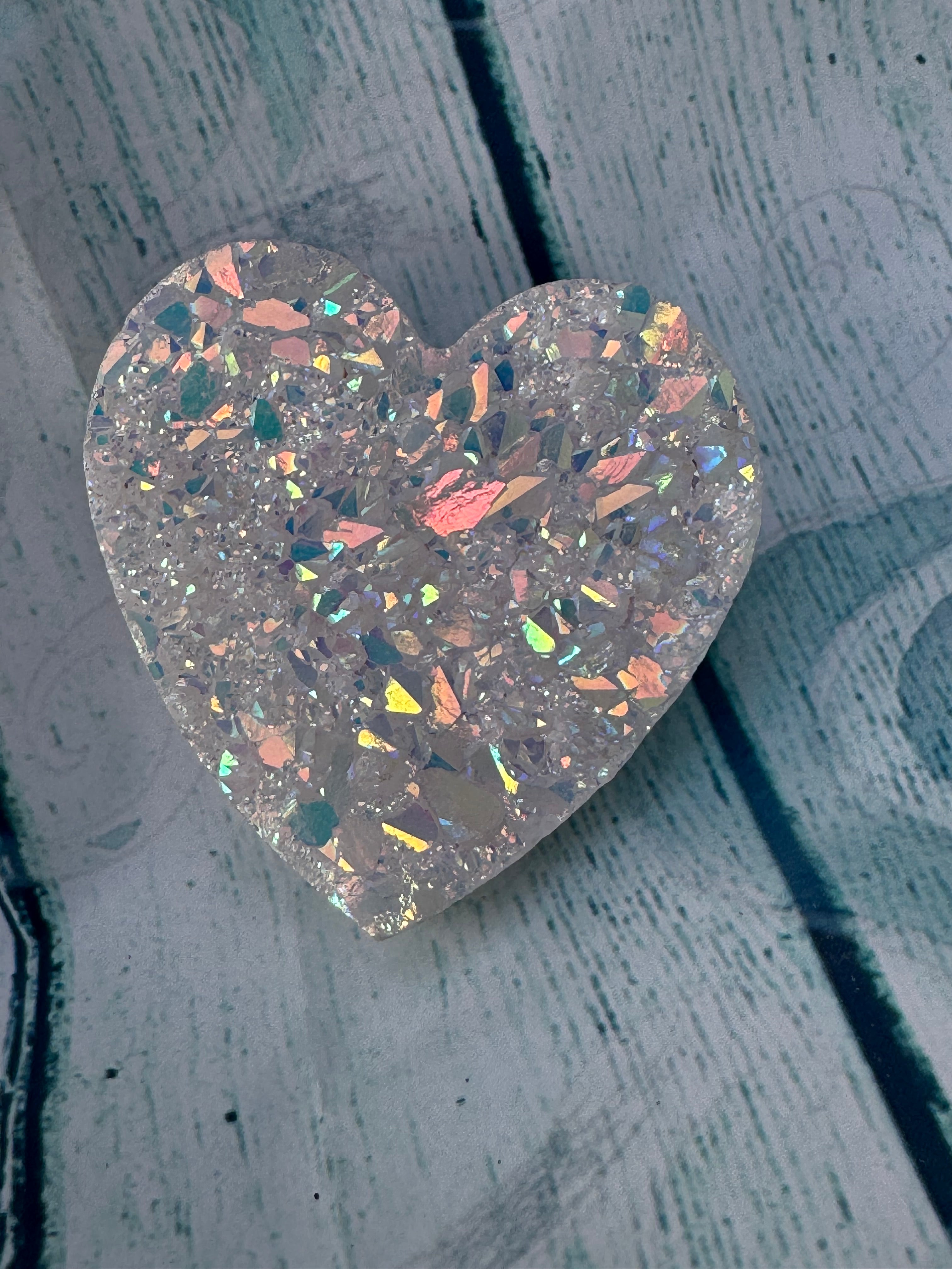 Aura quartz heart