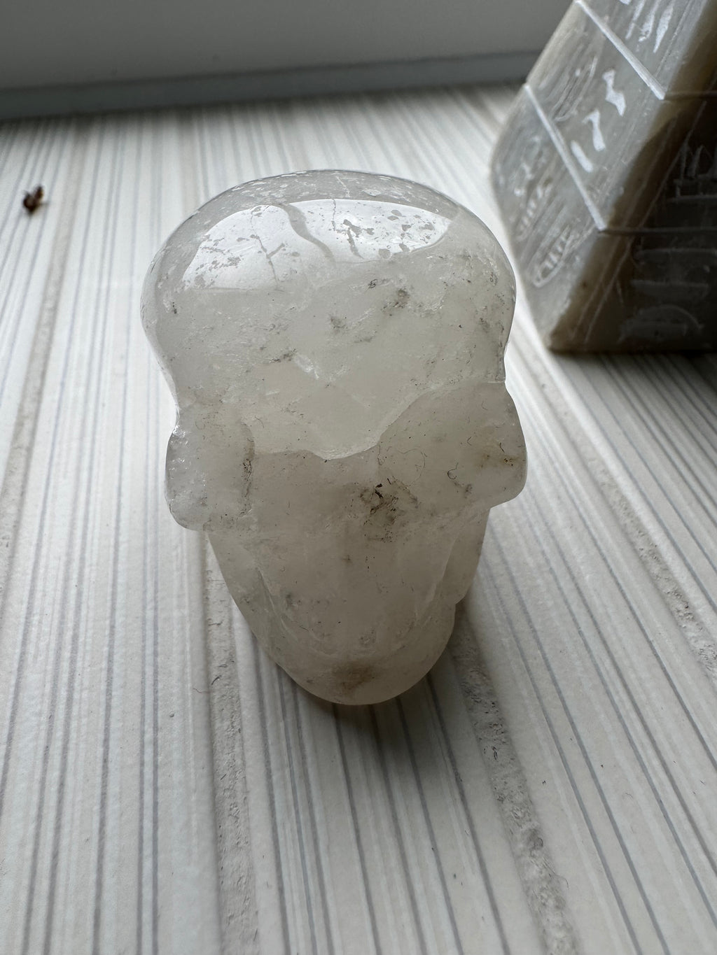 Quartz carved crystal skull