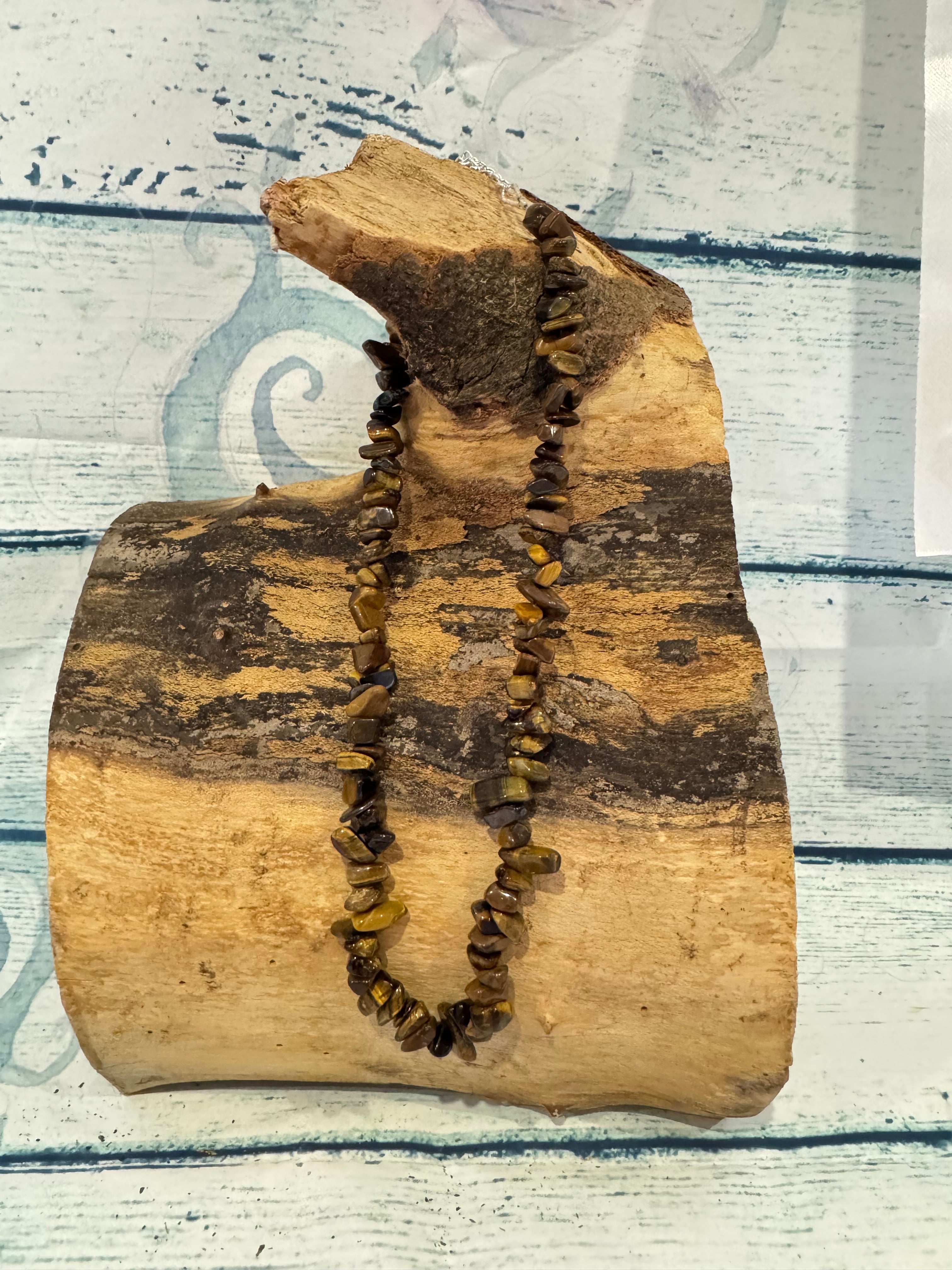 Tigers eye chip necklace