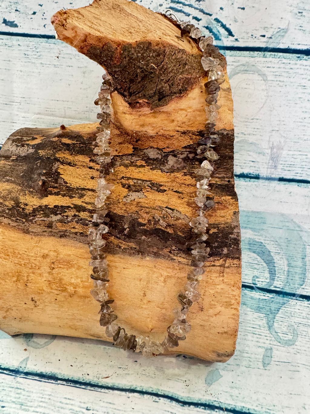 Smokey quartz chip necklace