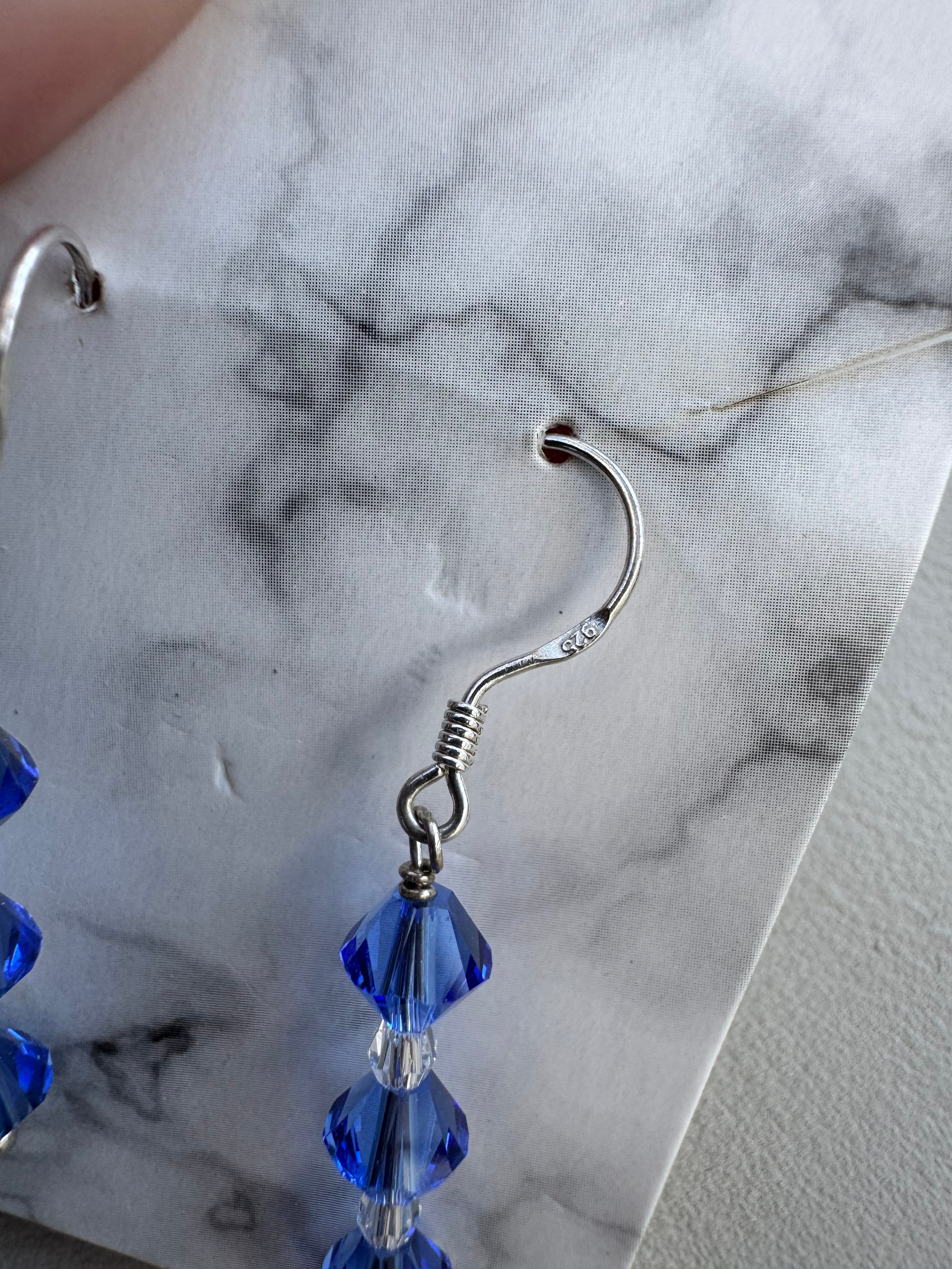 925 Sterling silver blue Swarovski earrings