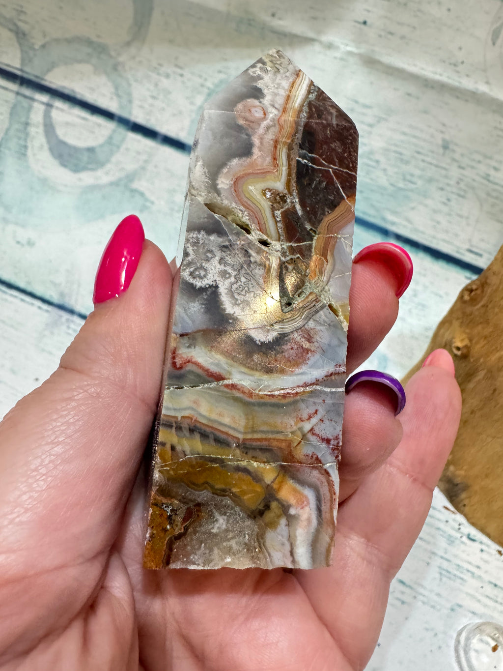 Crazy lace agate tower