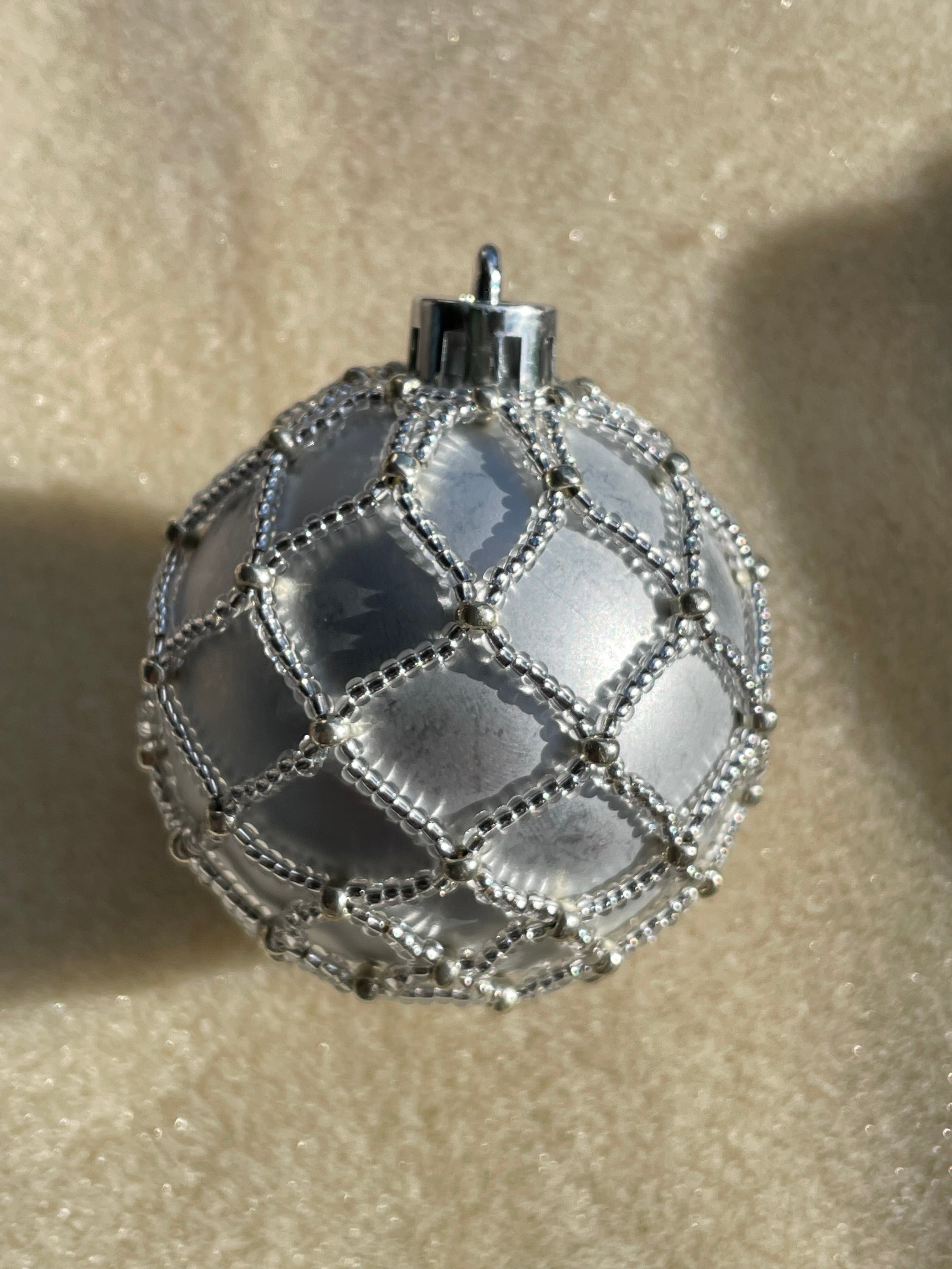 Silver Beaded ornament