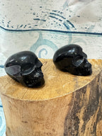 Obsidian carved crystal skull