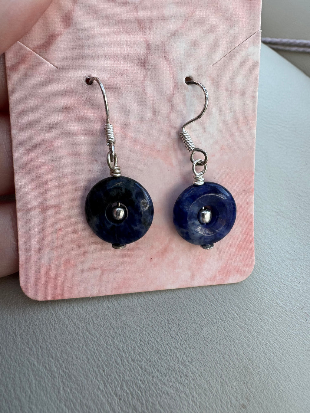 Sodalite doughnut earrings
