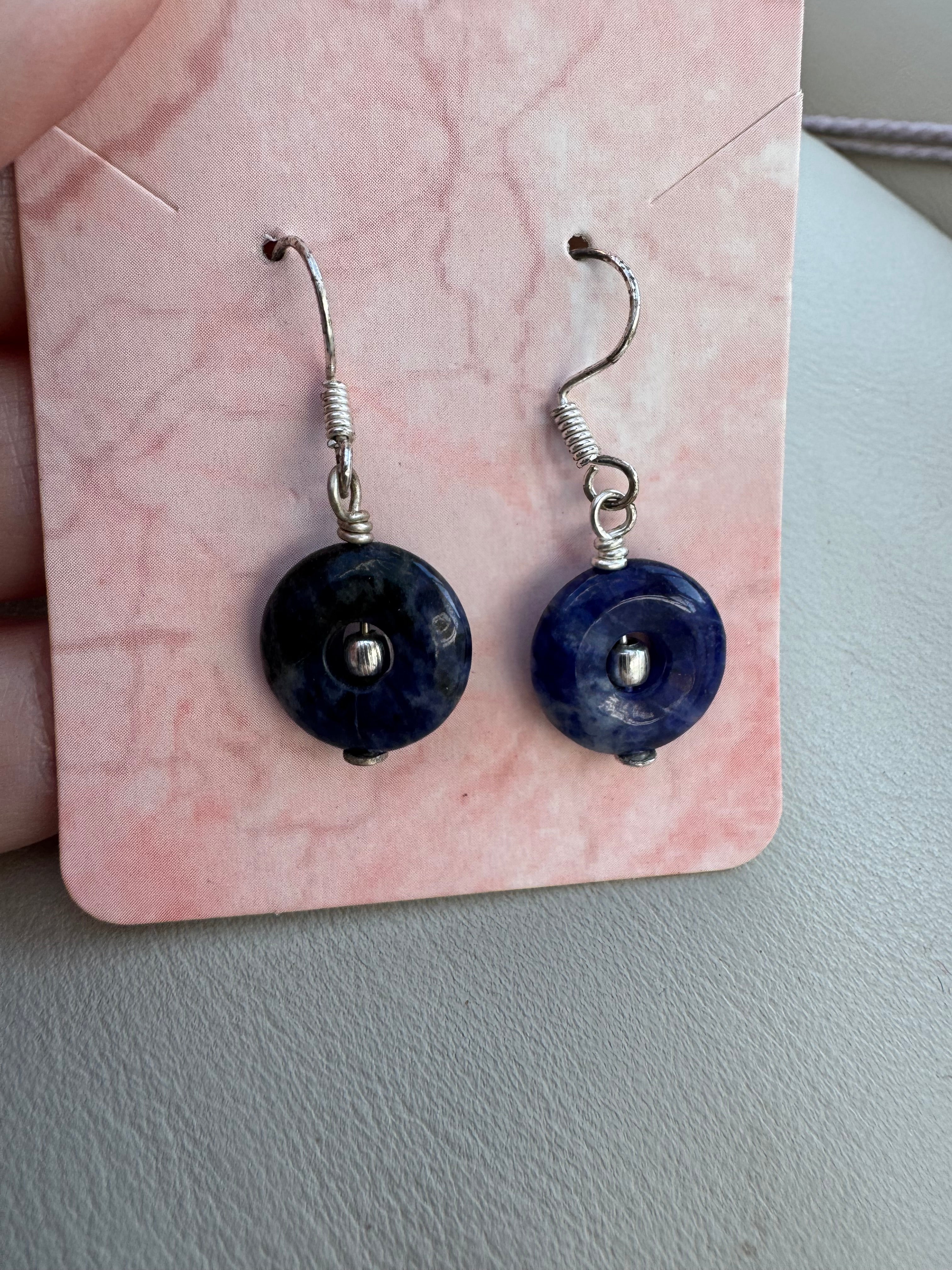 Sodalite doughnut earrings