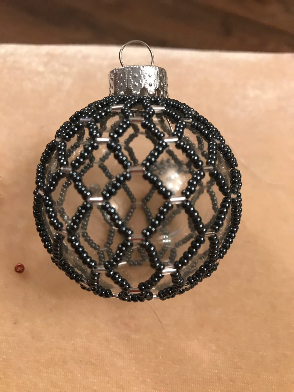 Black Beaded glass ornament