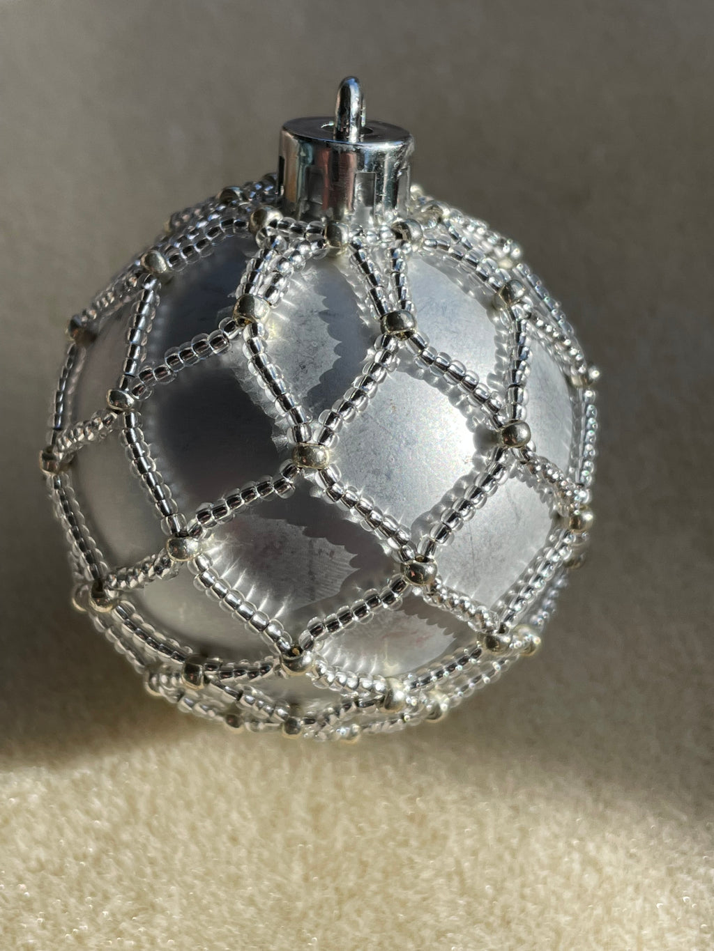 Silver Beaded ornament