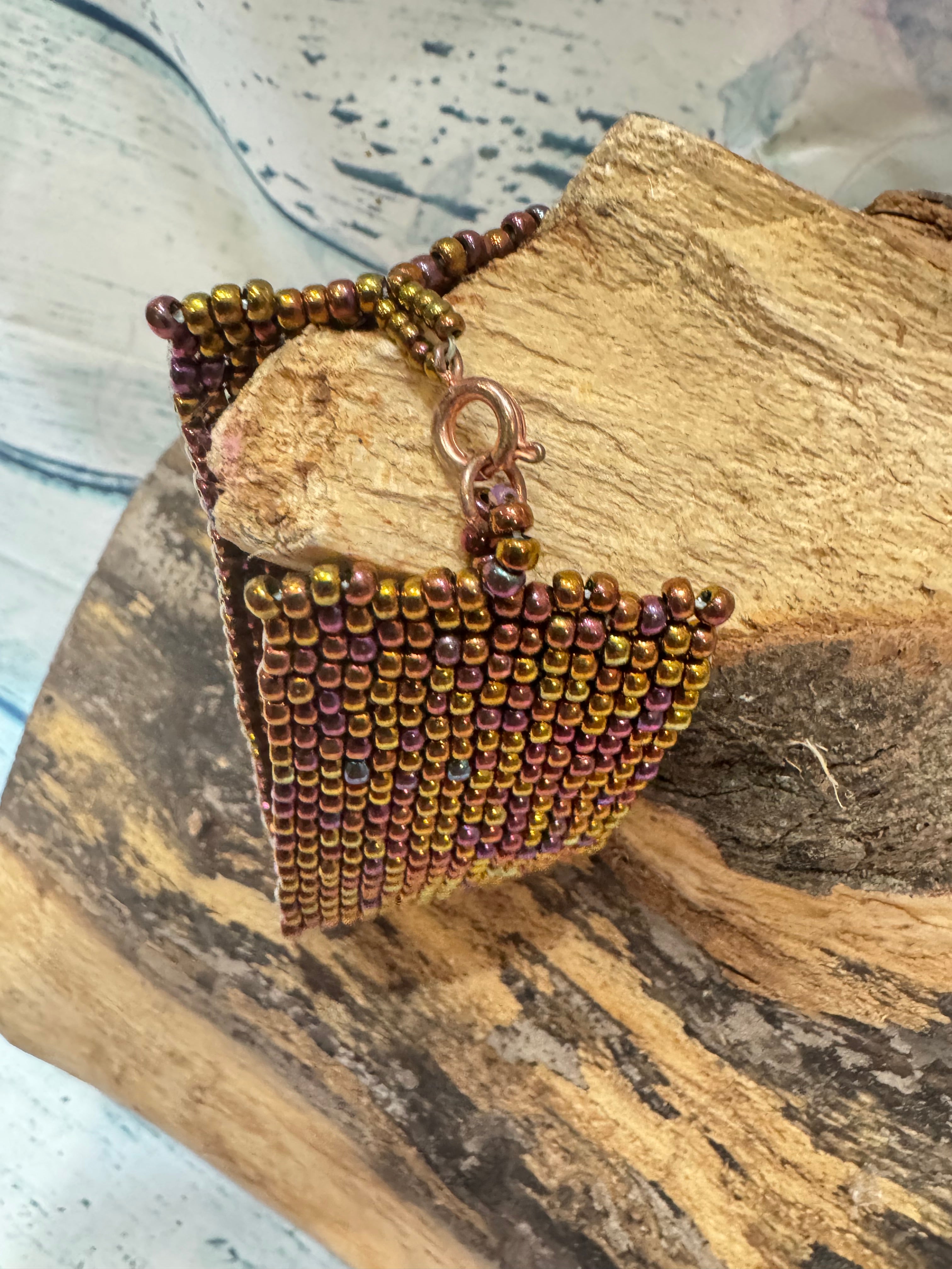 Beaded golden cuff
