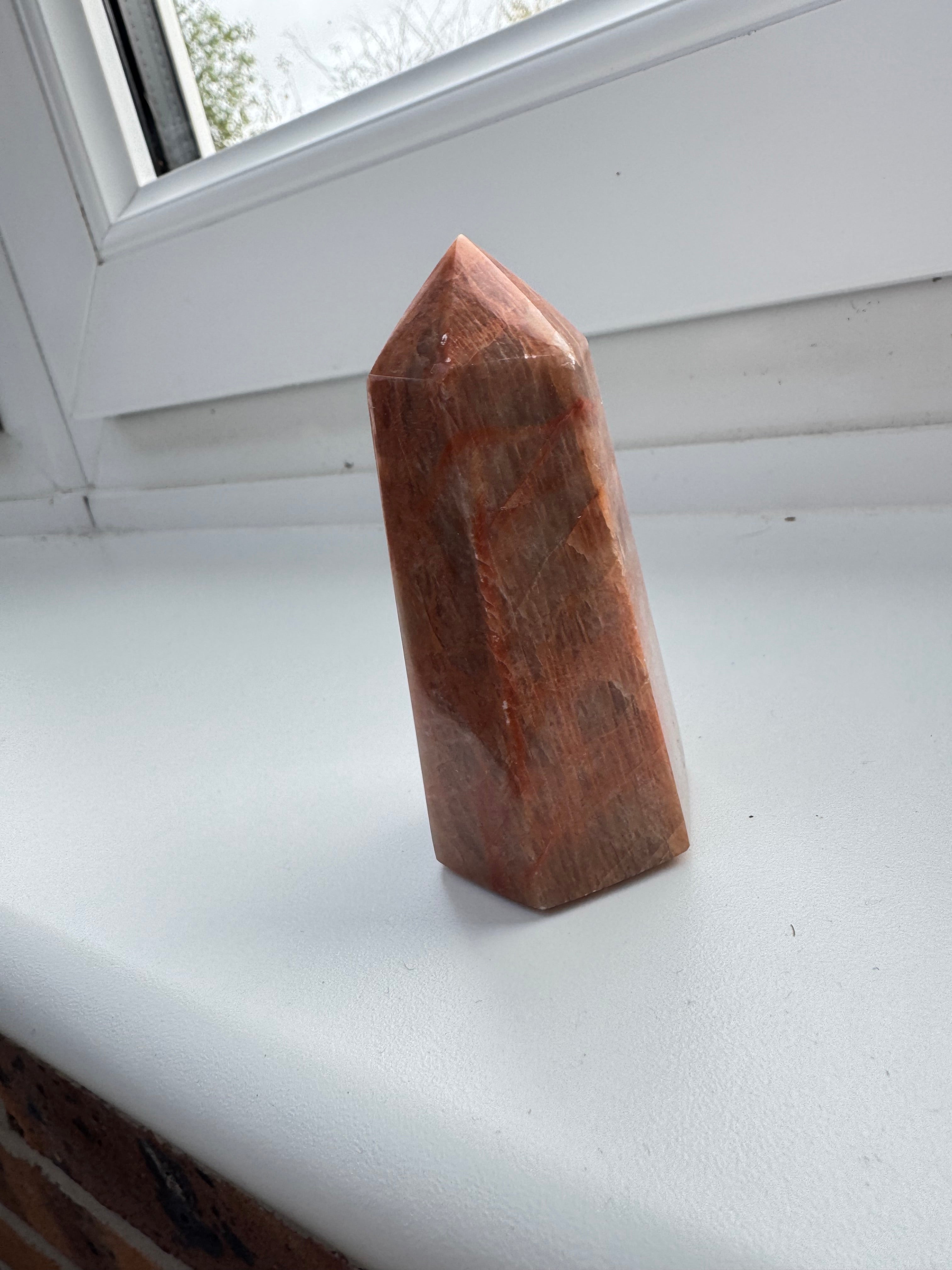 Peach moonstone crystal tower