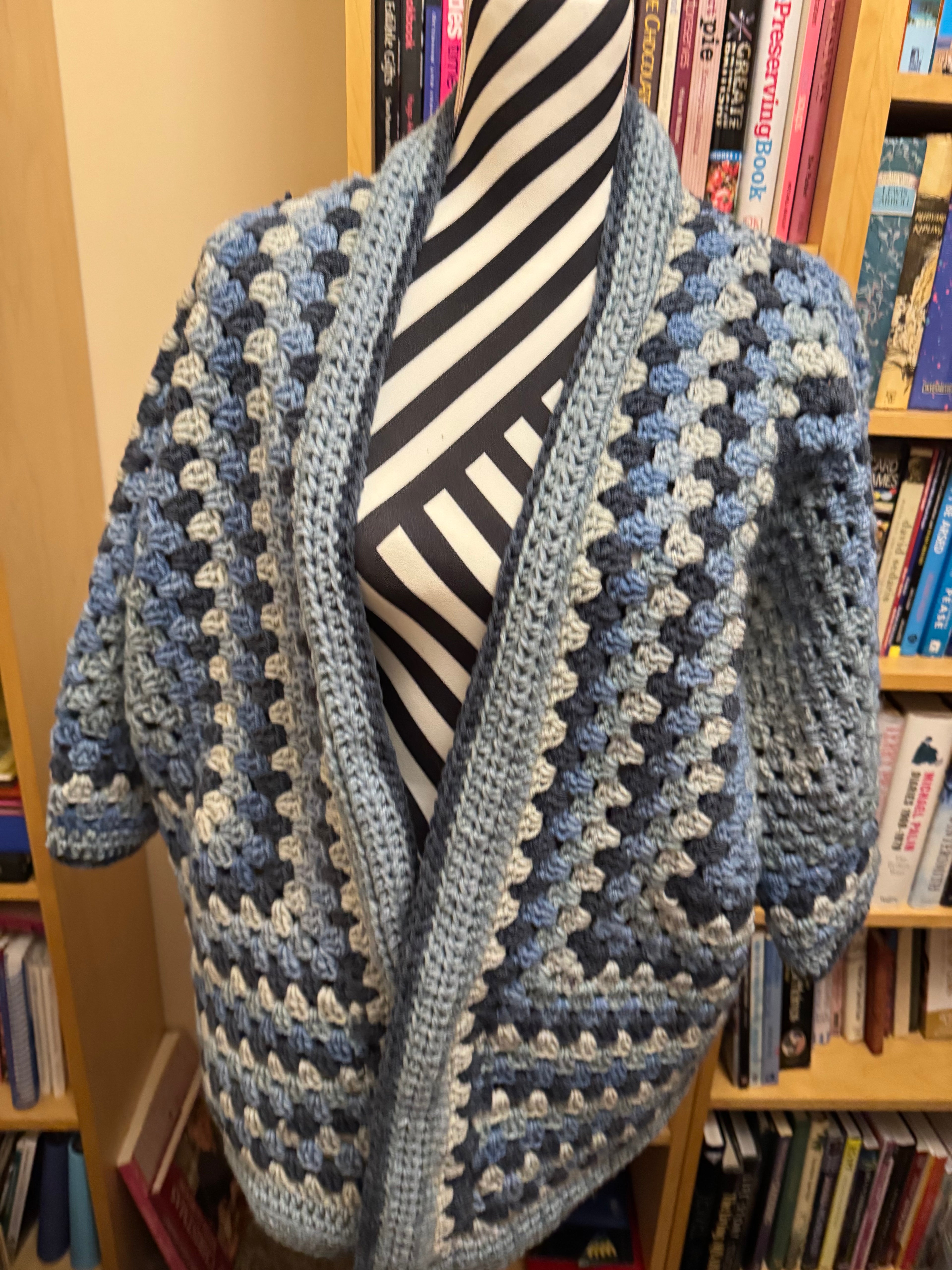 Ladies oversized crochet jacket. Large