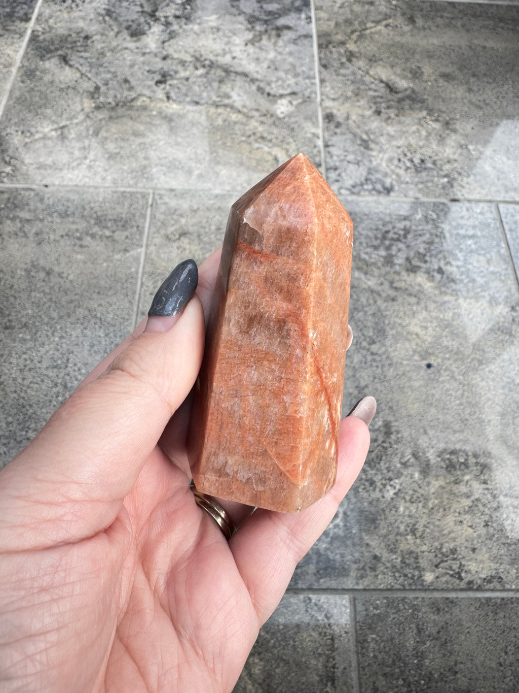 Peach moonstone crystal tower