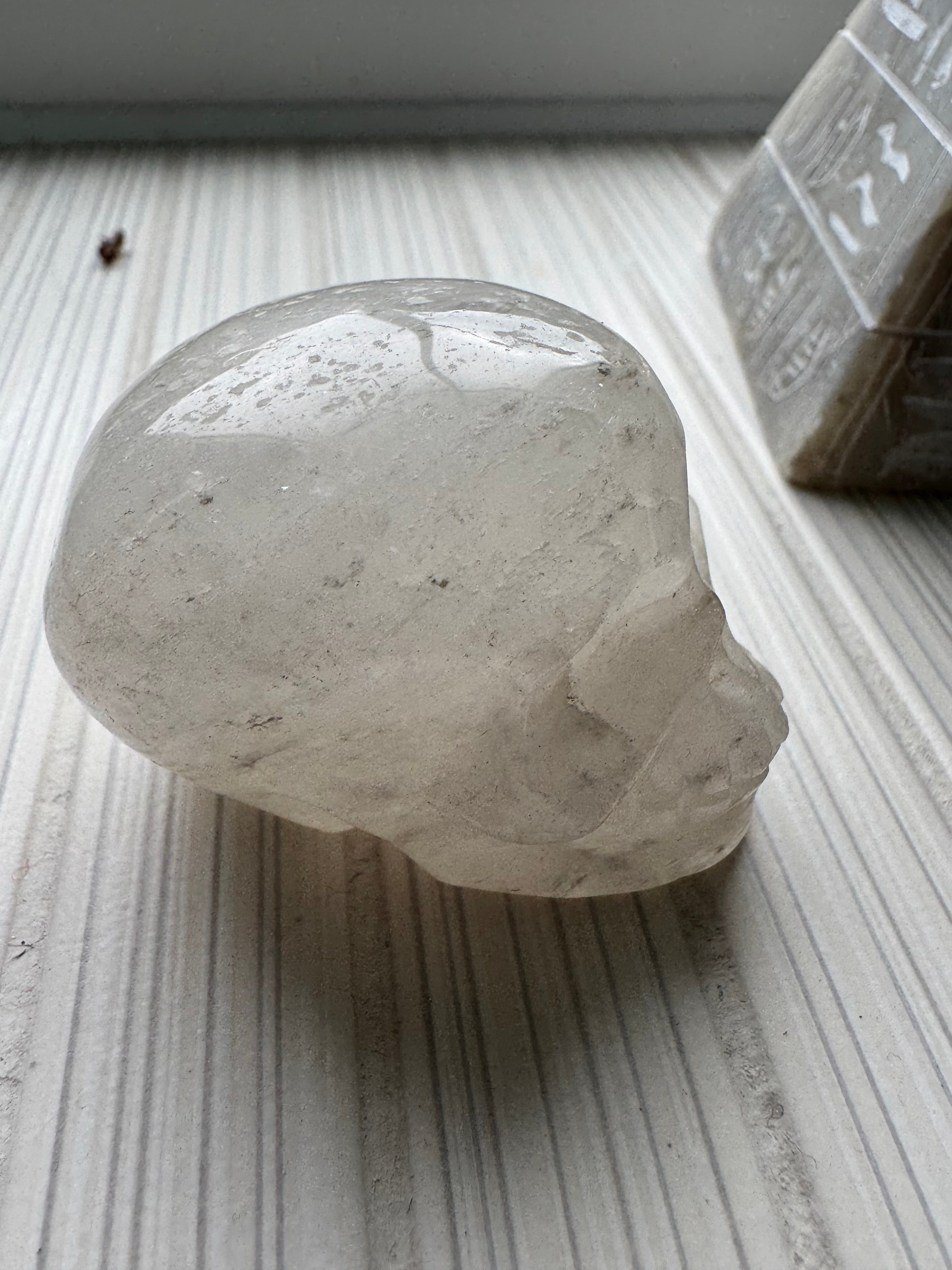 Quartz carved crystal skull