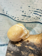 Yellow calcite crystal skull