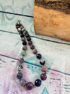 Dragon vein agate beaded necklace