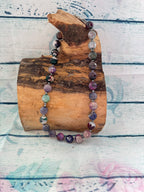 Dragon vein agate beaded necklace
