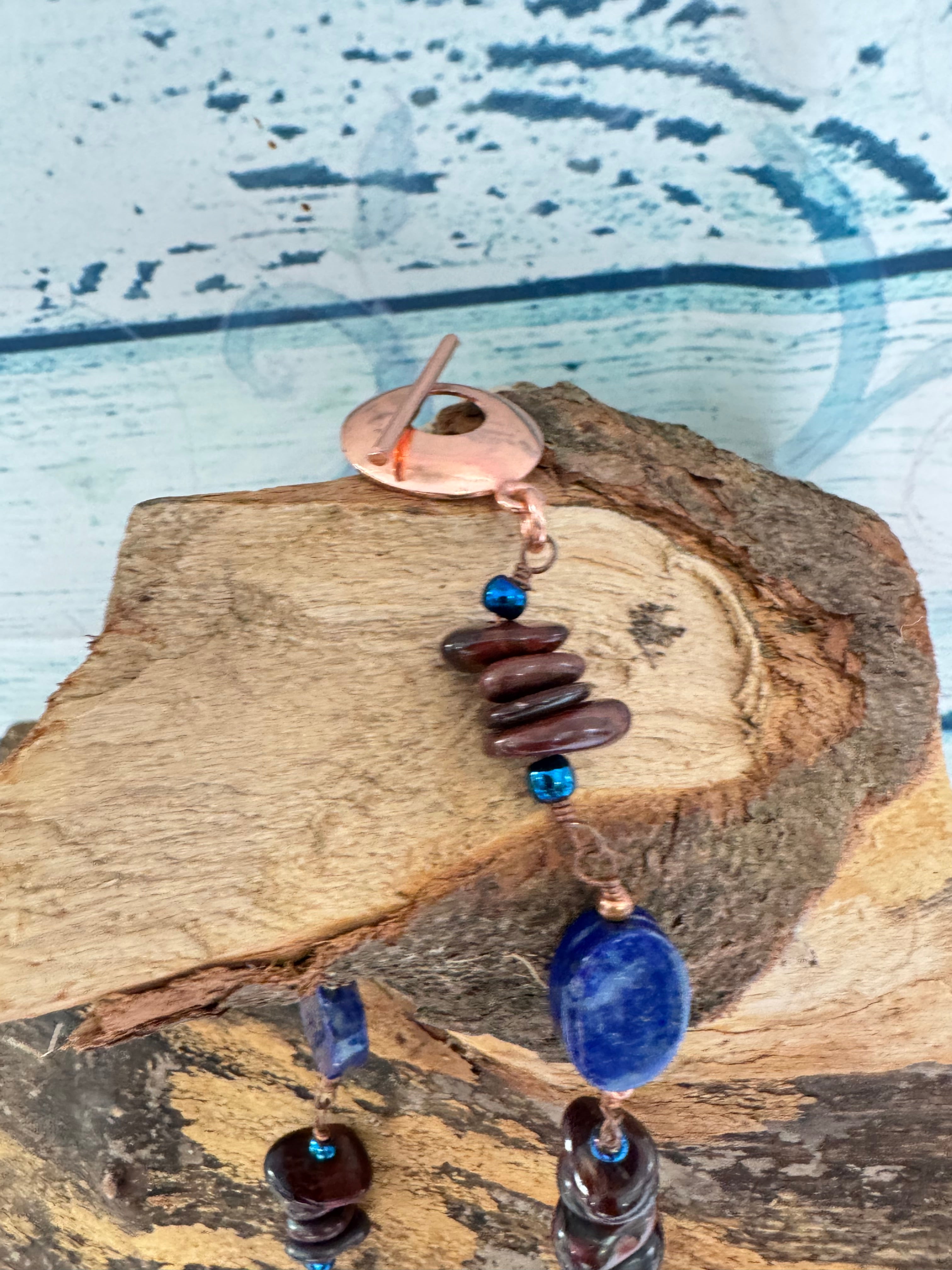 Lapis and red tigers eye necklace