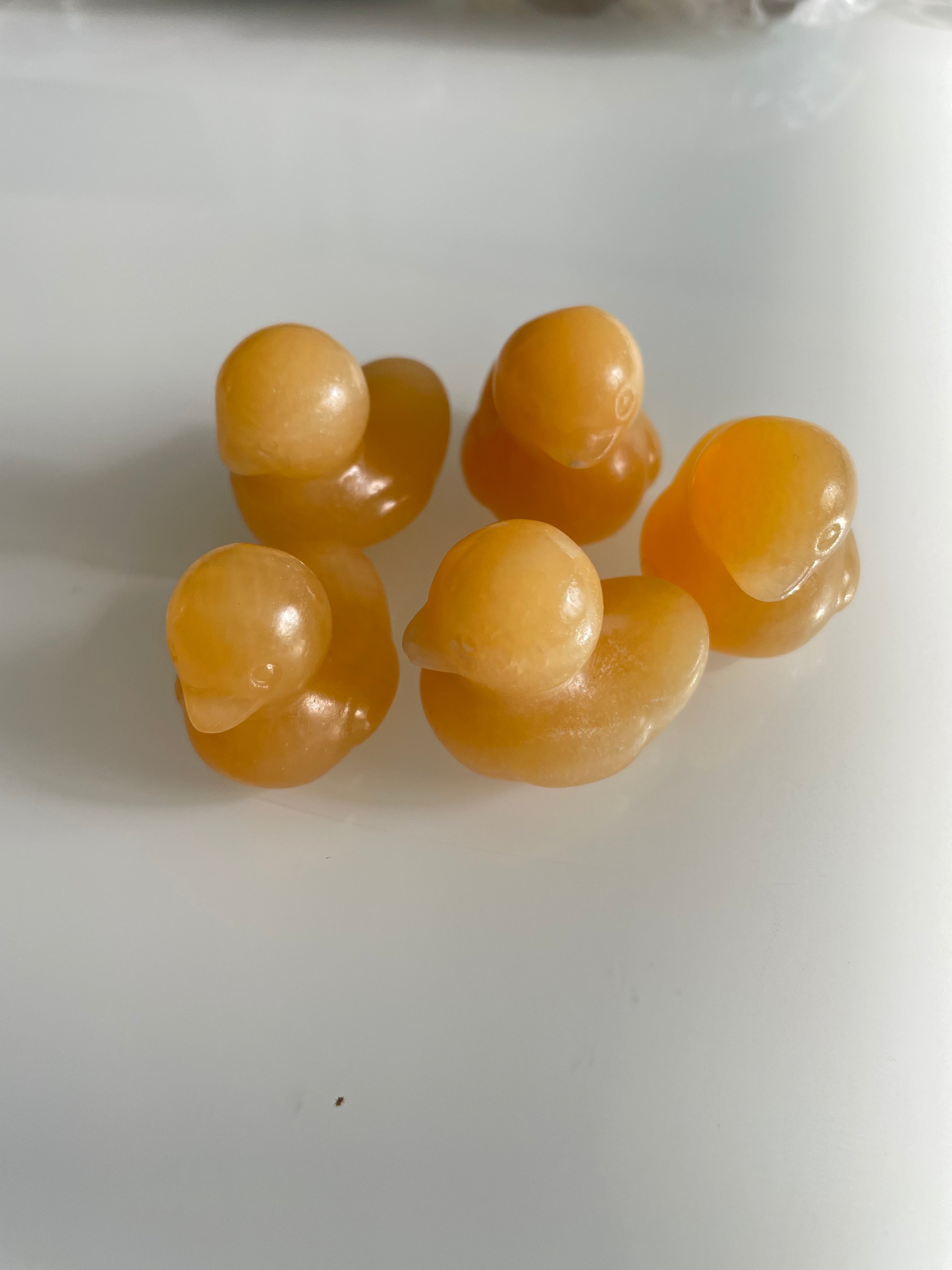 Yellow calcite carved duck
