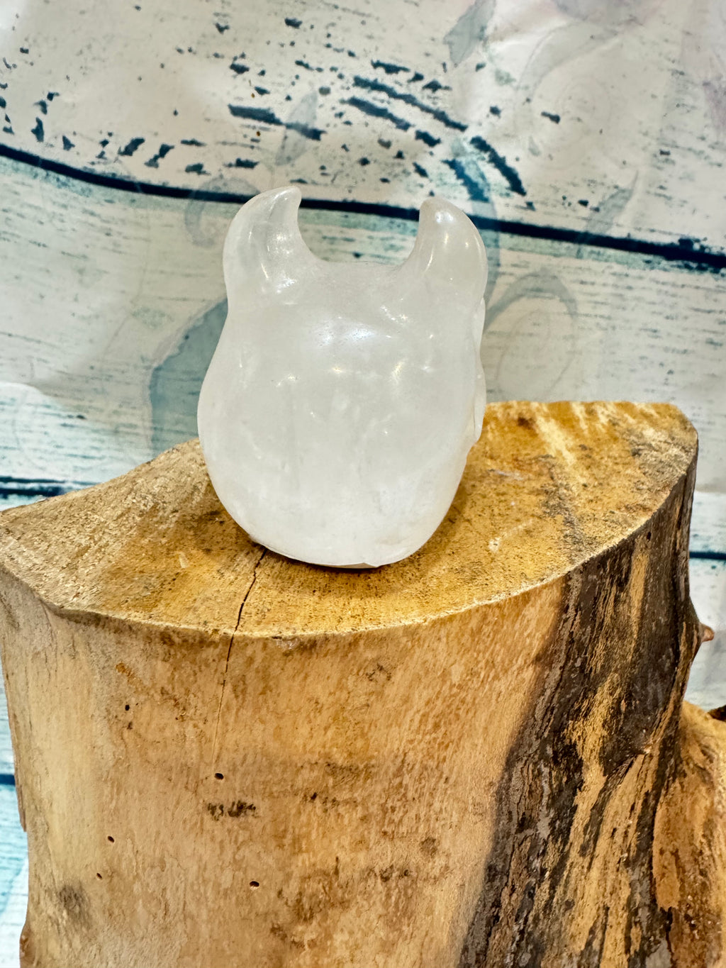 Horned quartz crystal skull