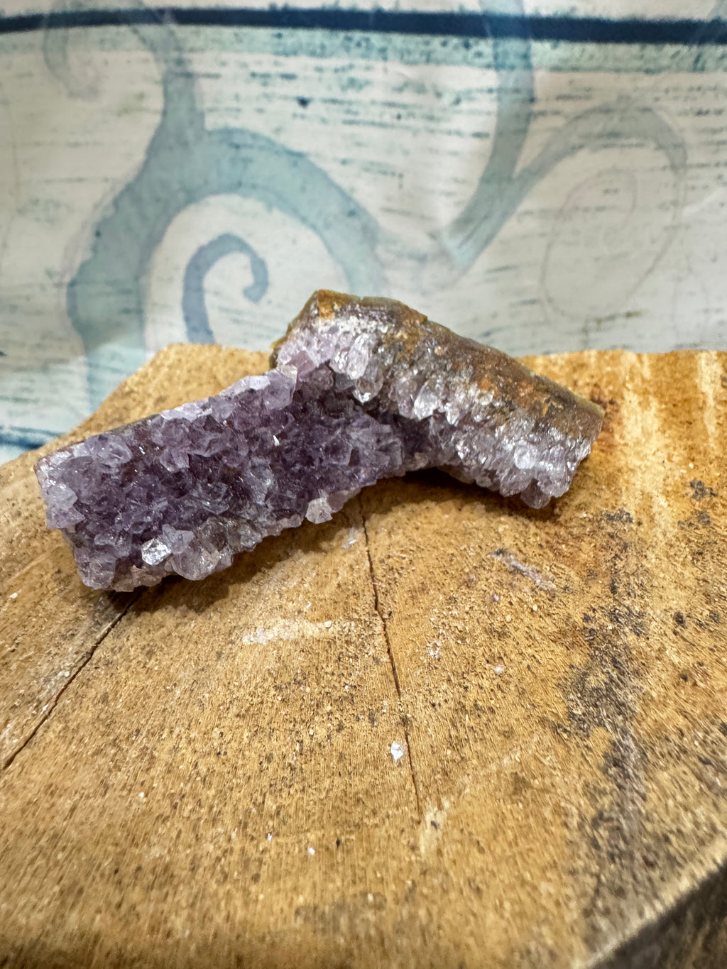 Raw amethyst crystal cluster