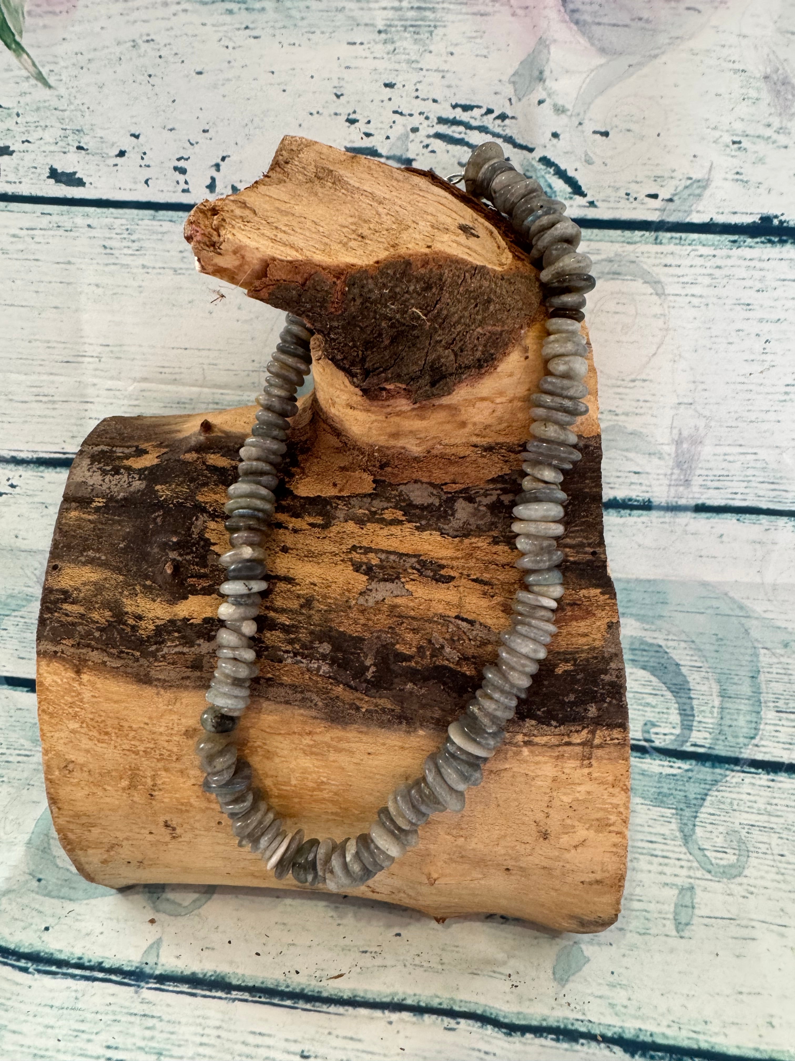 Labradorite slice necklace