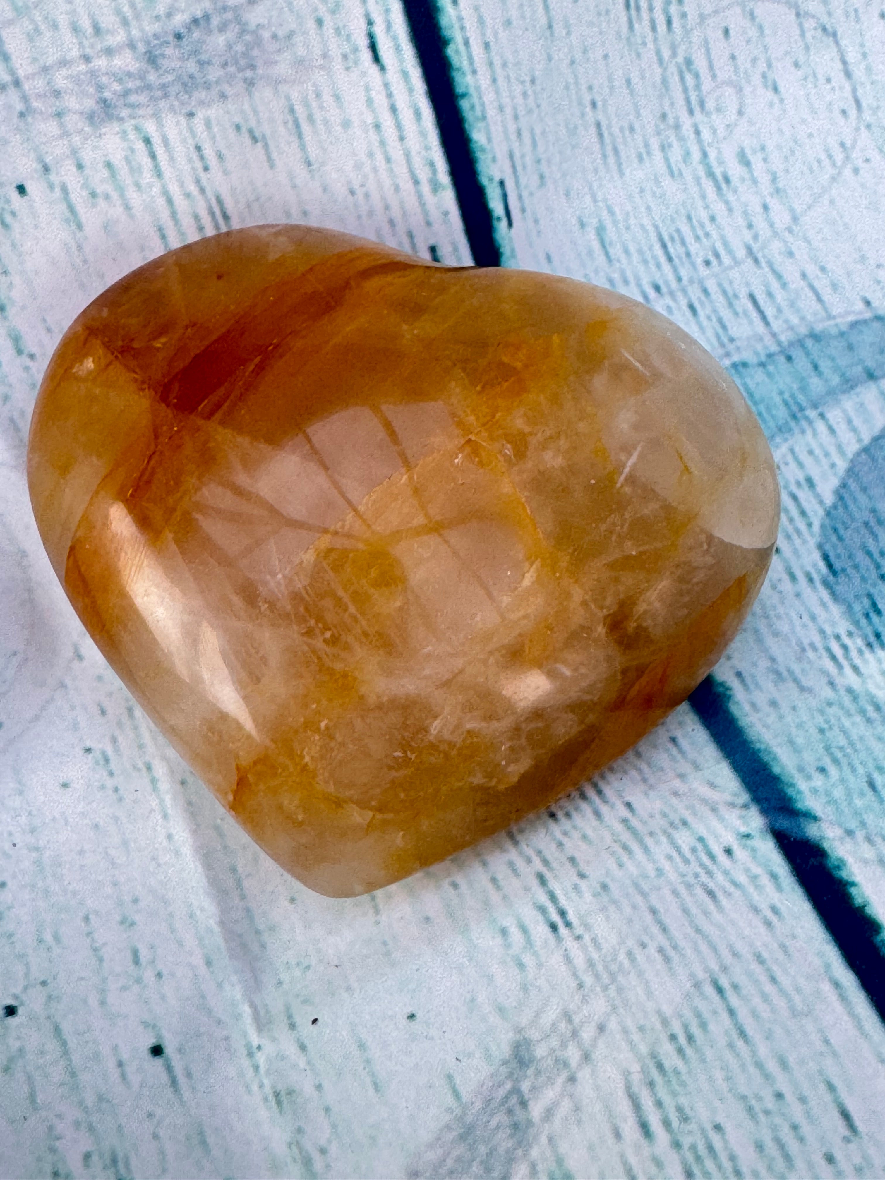 Golden healer quartz heart