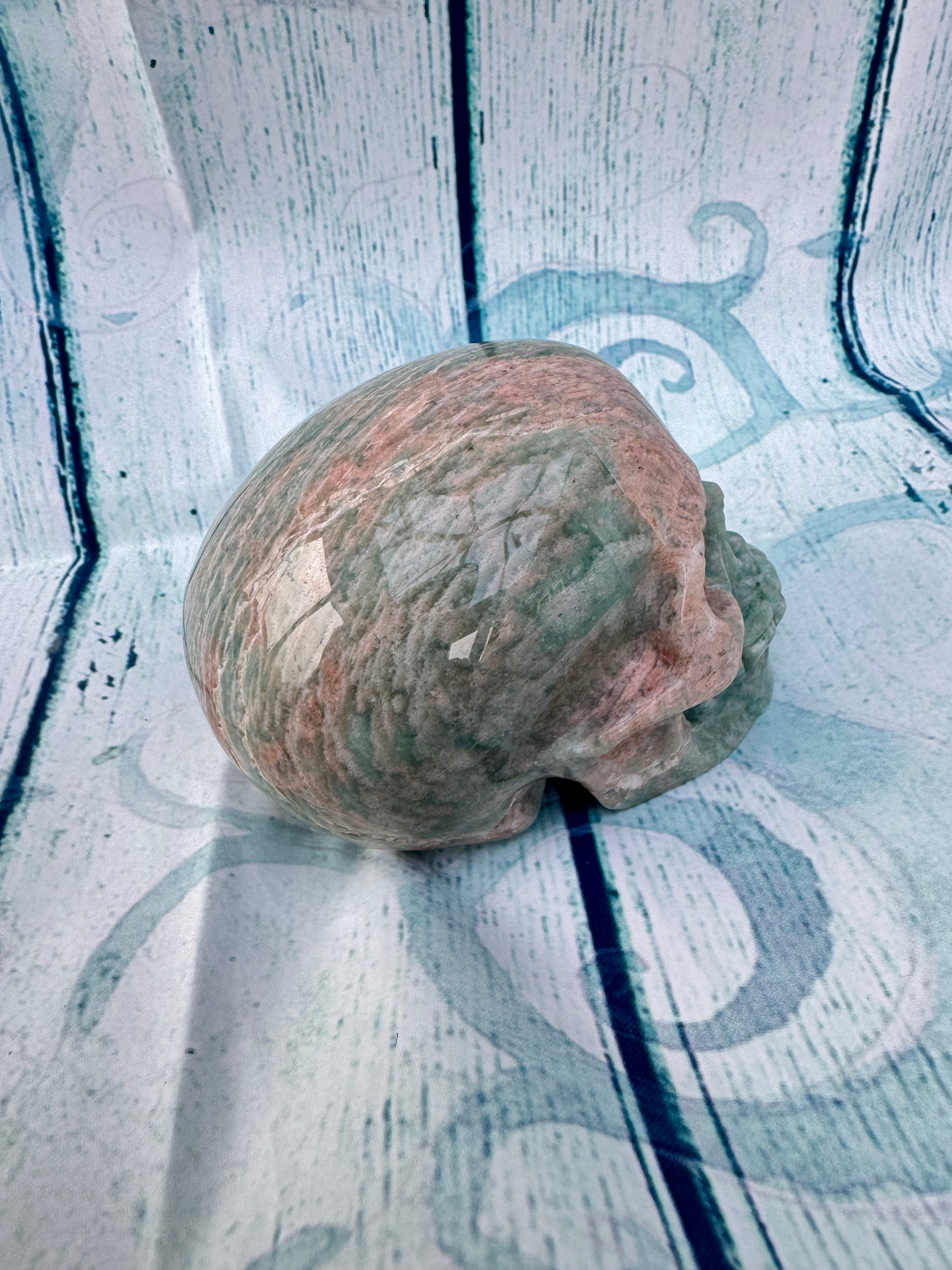 Aventurine carved skull