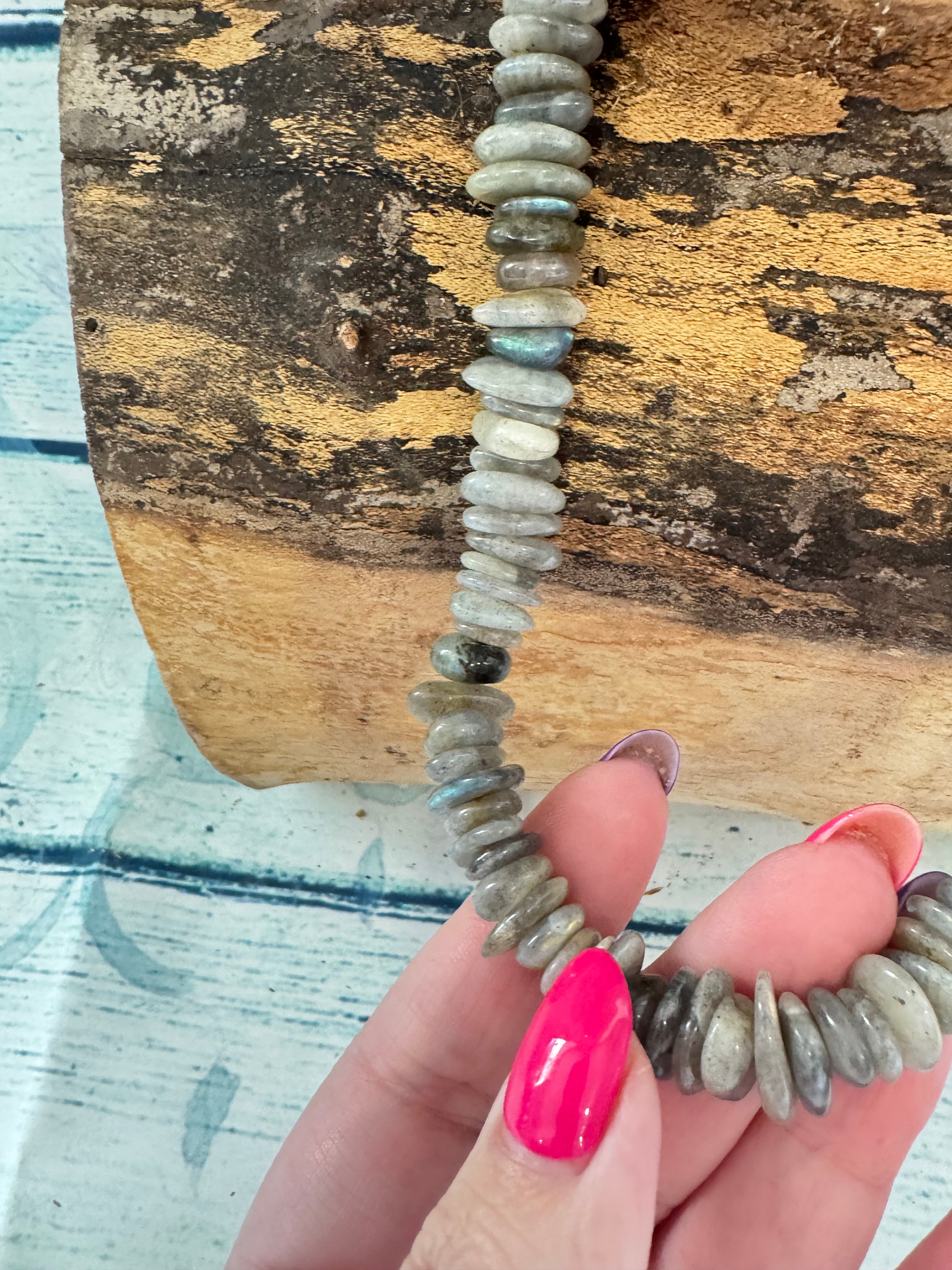 Labradorite slice necklace