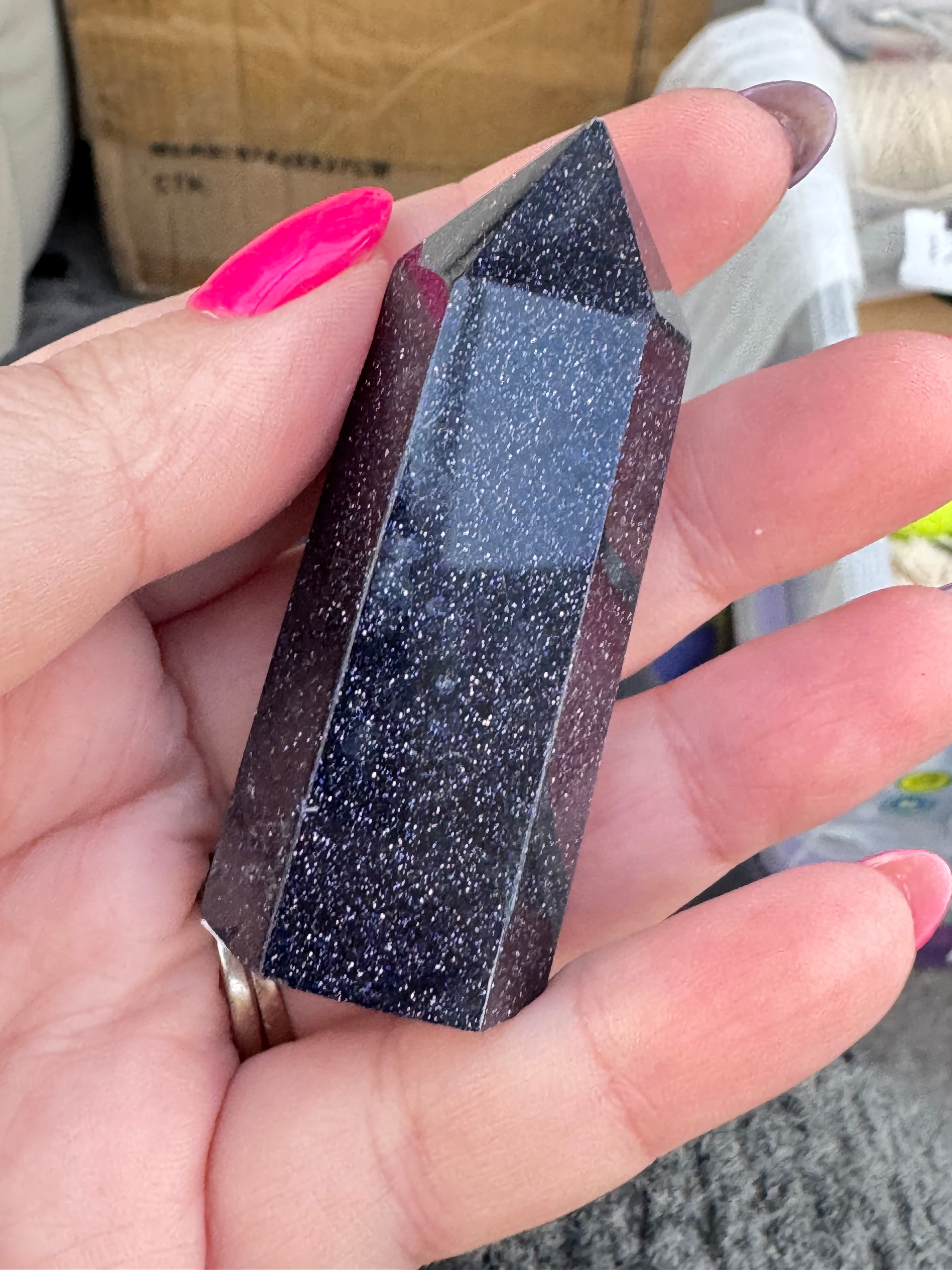 Blue goldstone tower