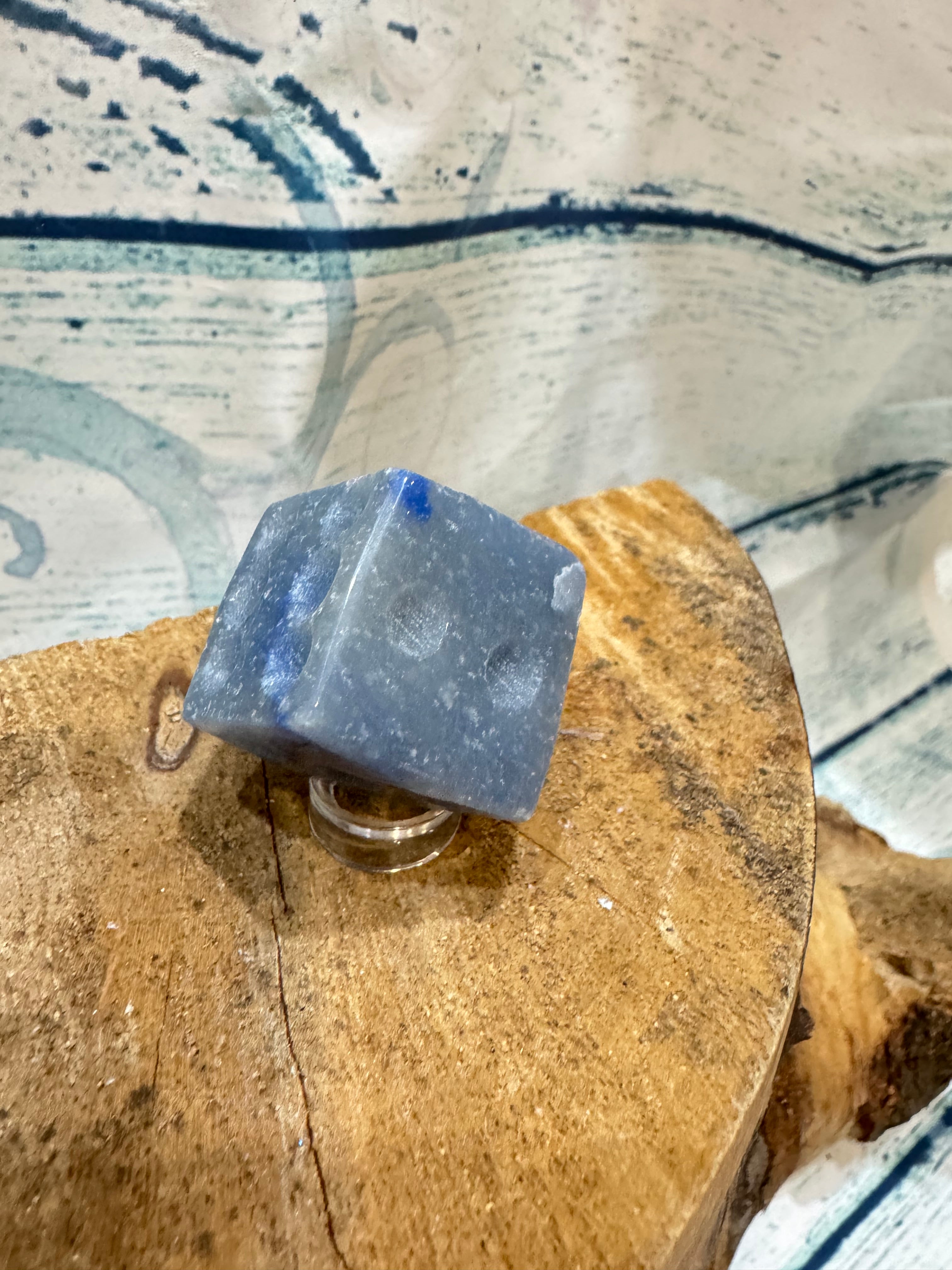 Carved Blue Aventurine dice