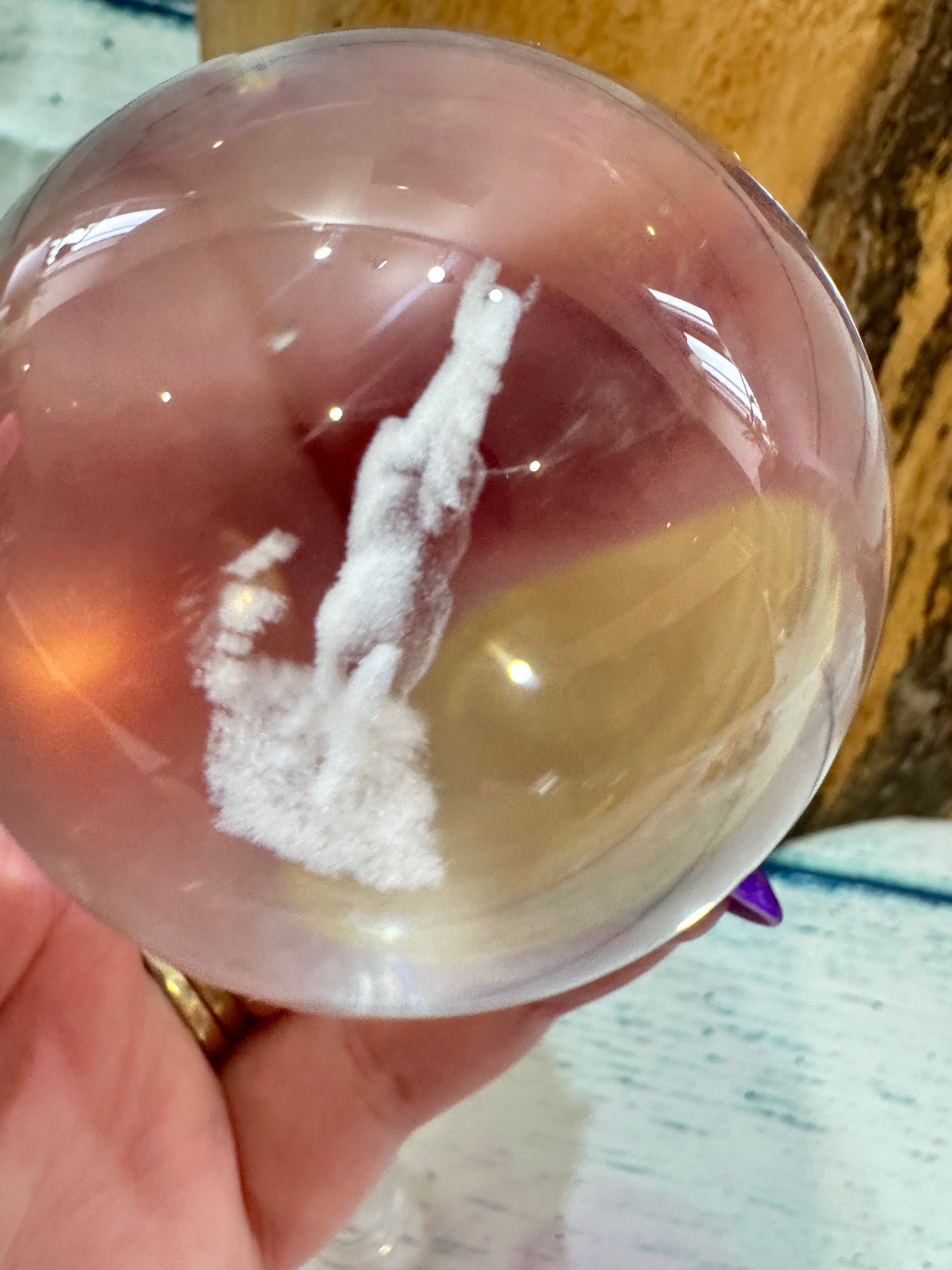 Rearing horse glass sphere