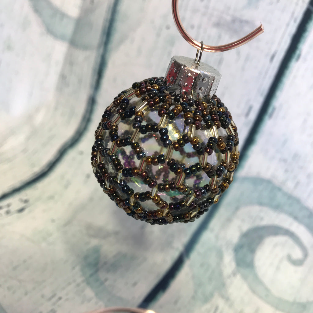 Black Beaded glass ornament