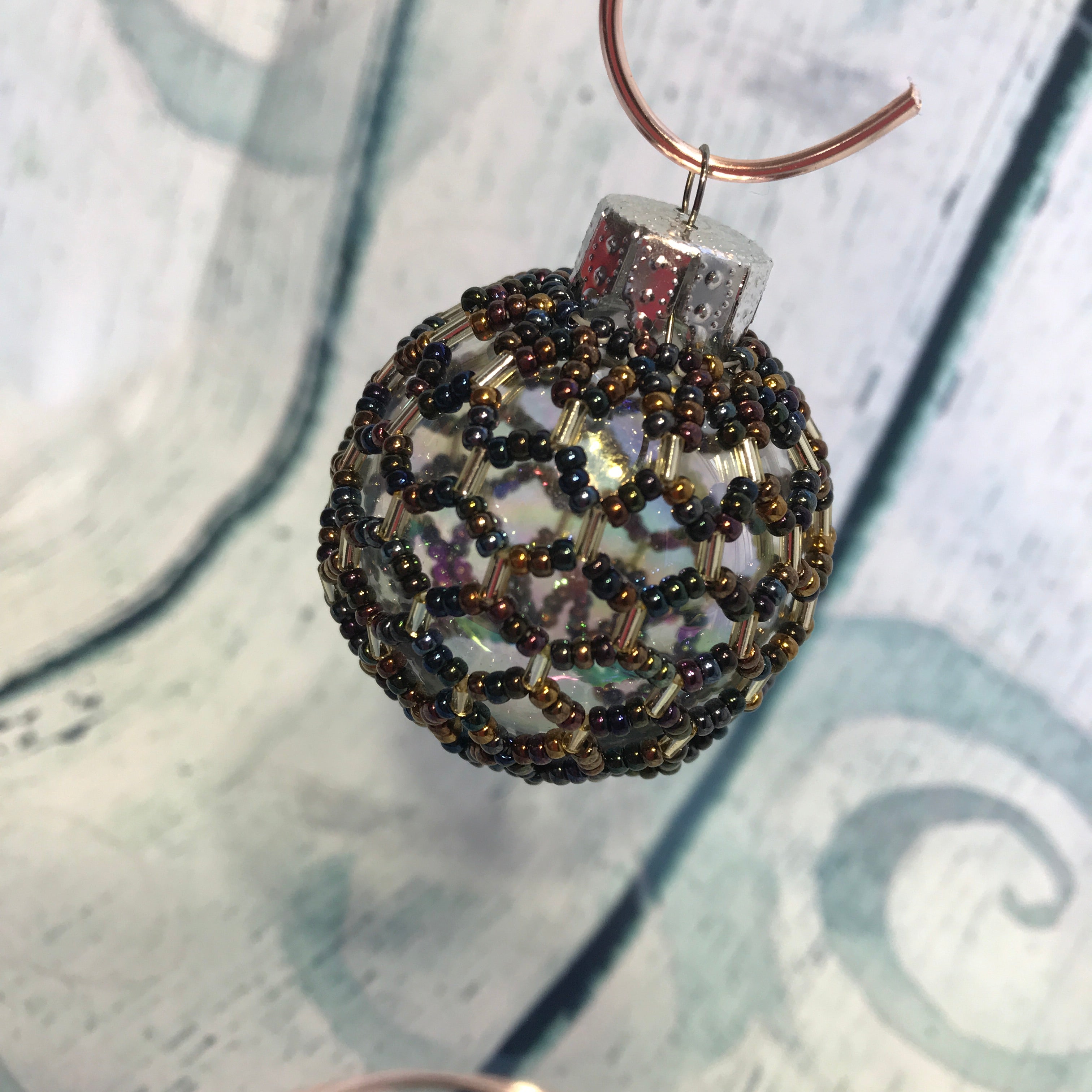 Black Beaded glass ornament