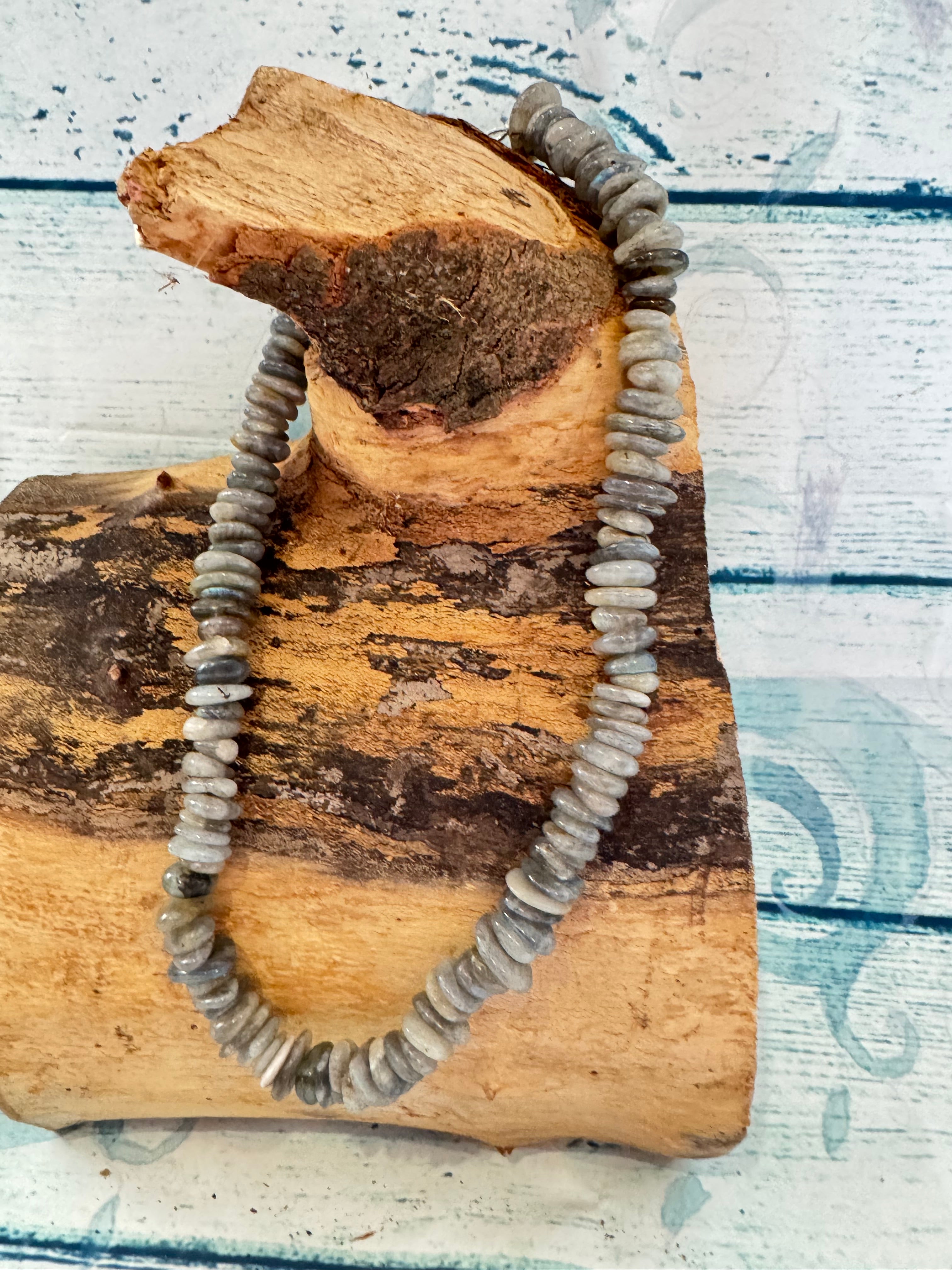 Labradorite slice necklace