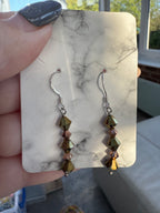 925 sterling silver Swarovski bronze earrings