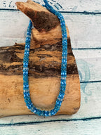 Turquoise and teal beaded rope necklace