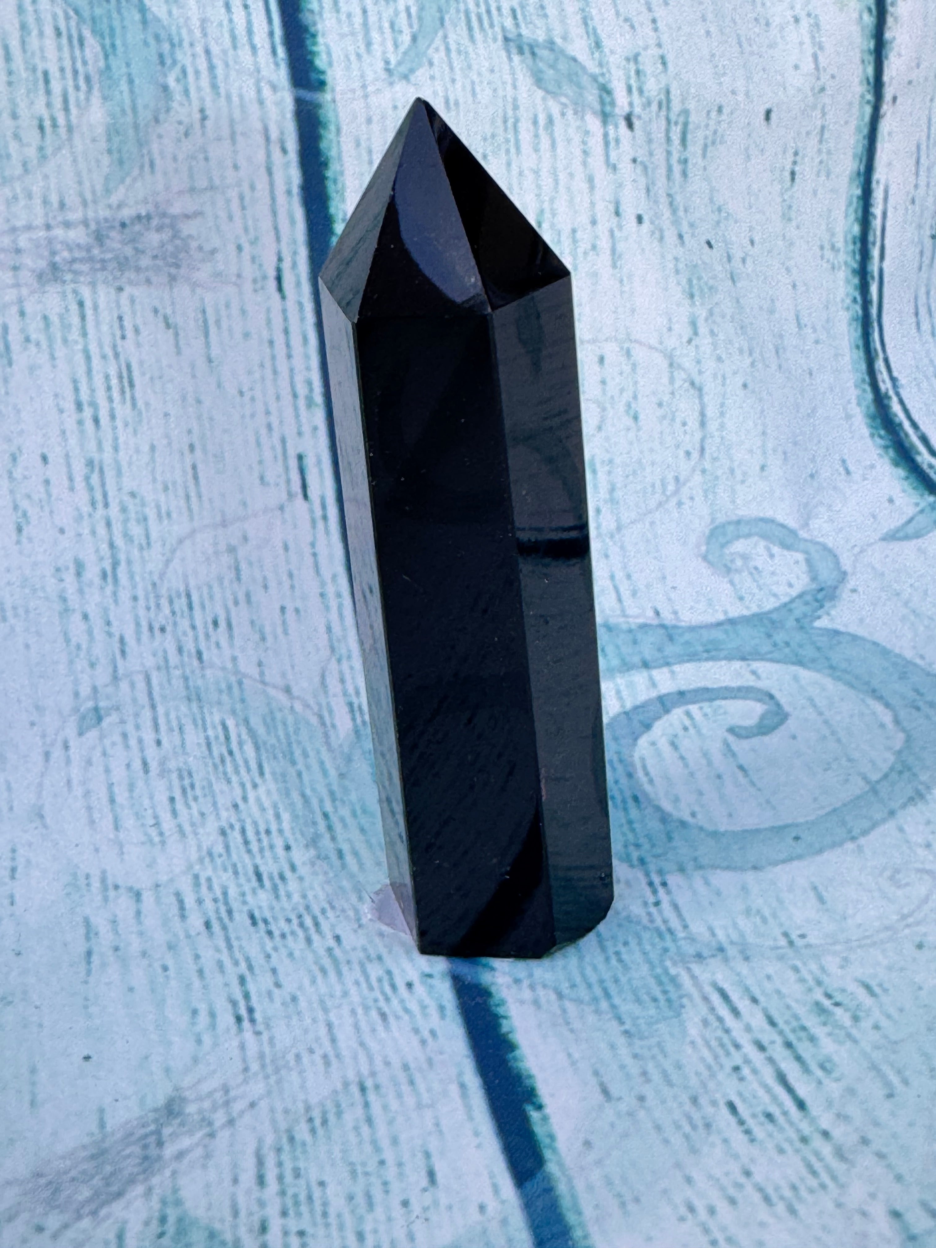 Black obsidian chakra tower