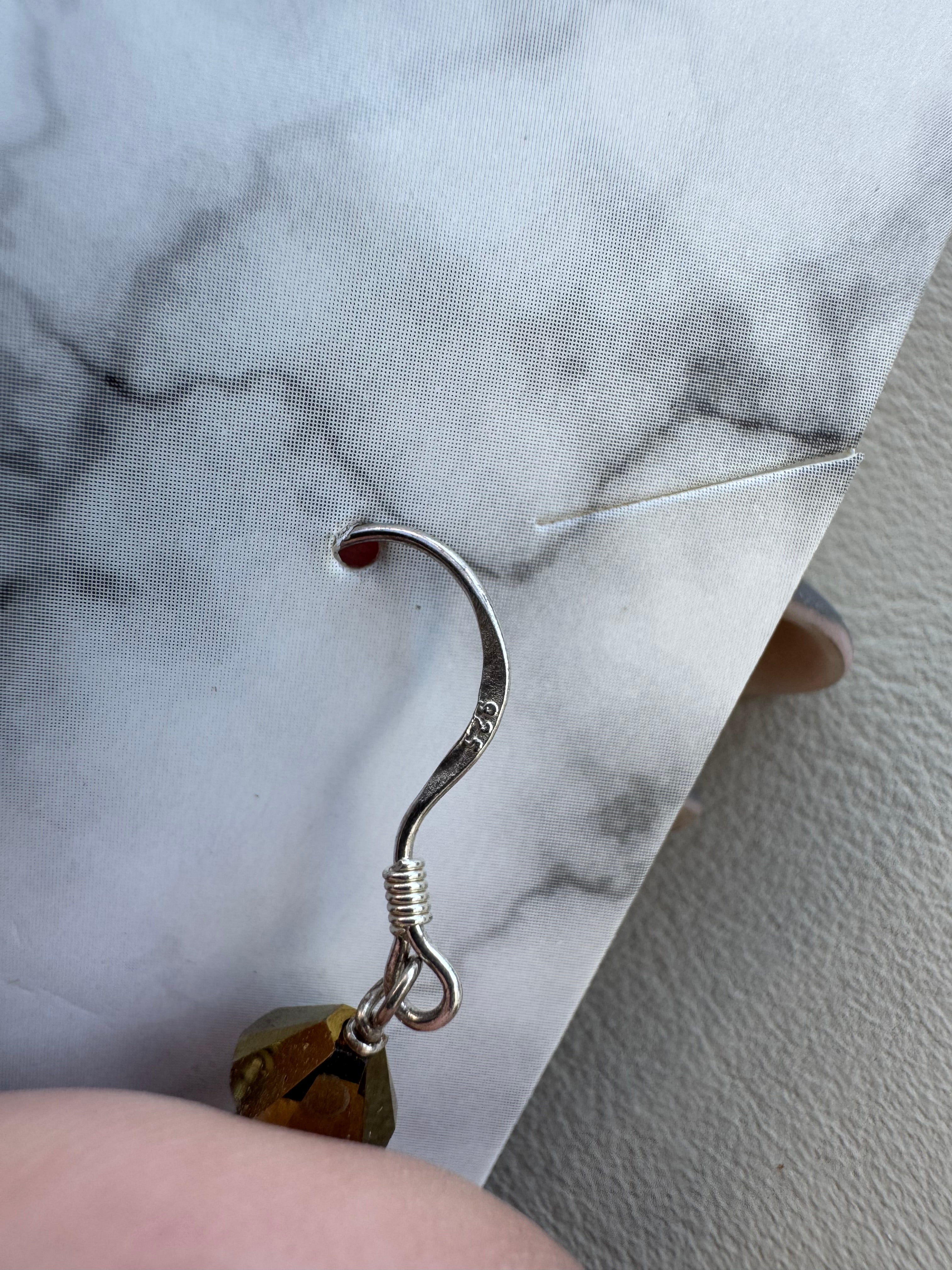 925 sterling silver Swarovski bronze earrings