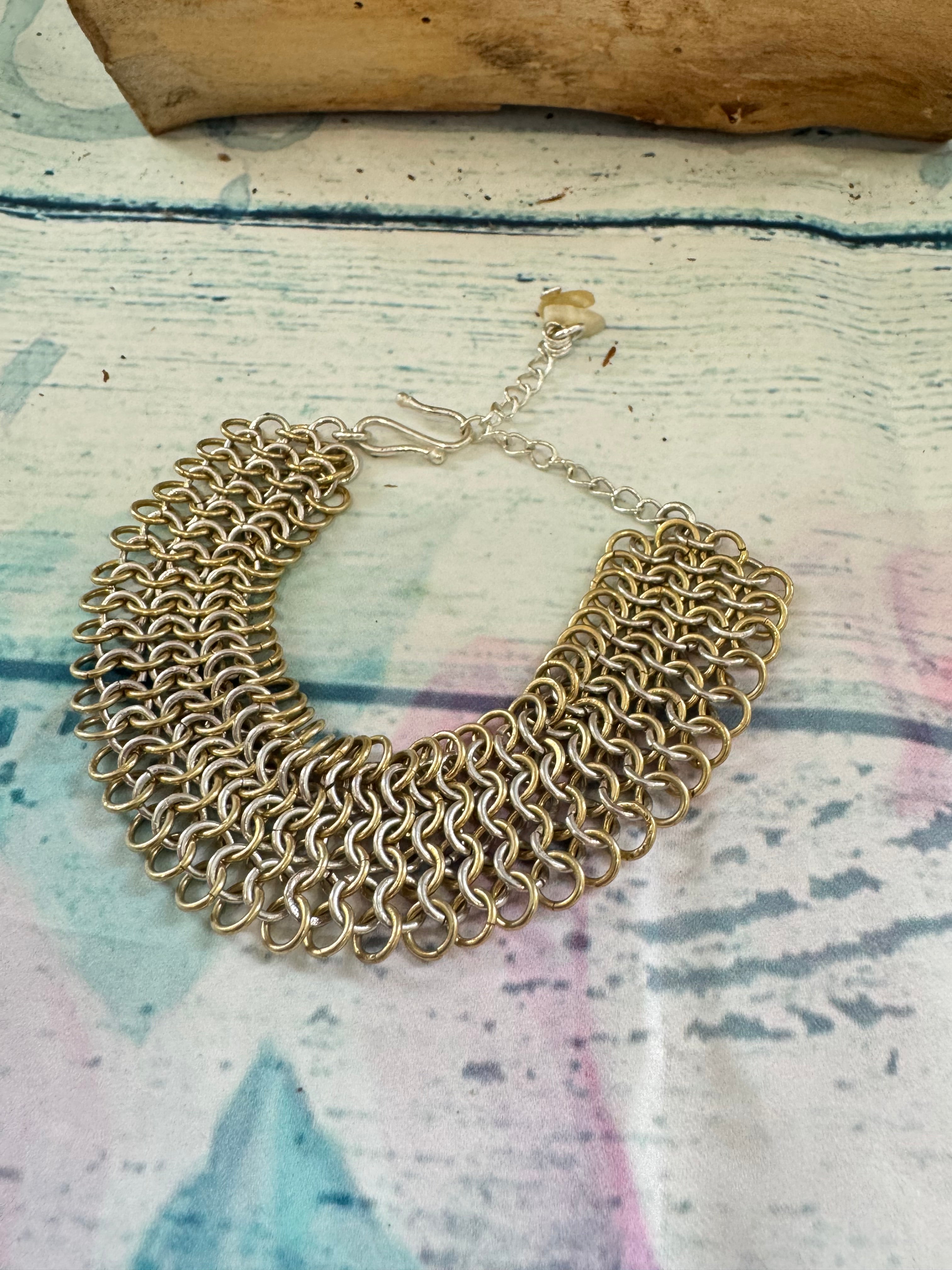 Two tone chainmaille bracelet