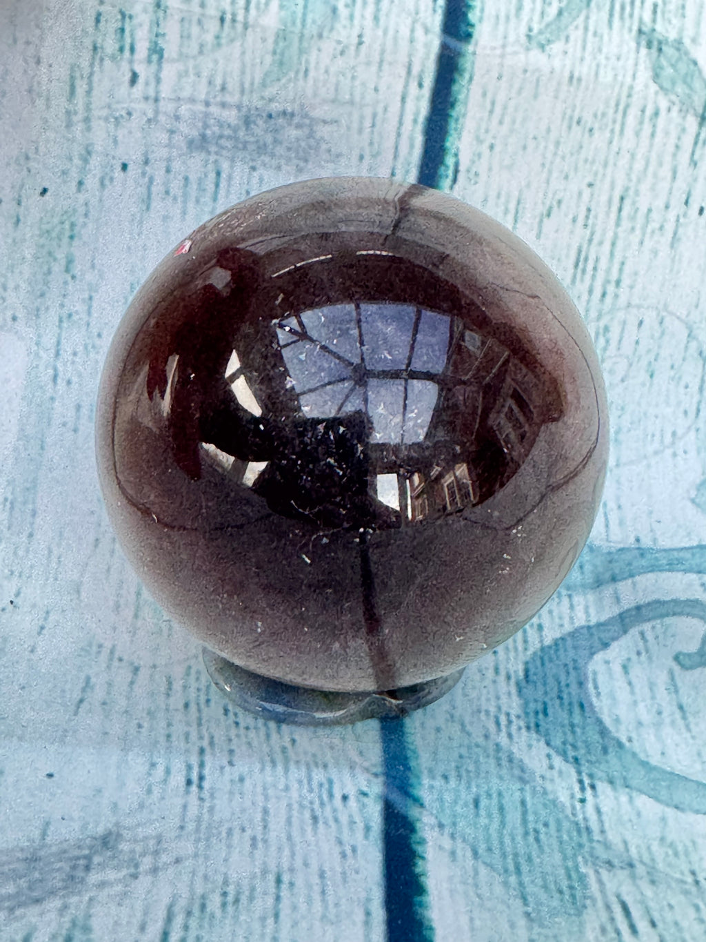 Polished banded fluorite sphere