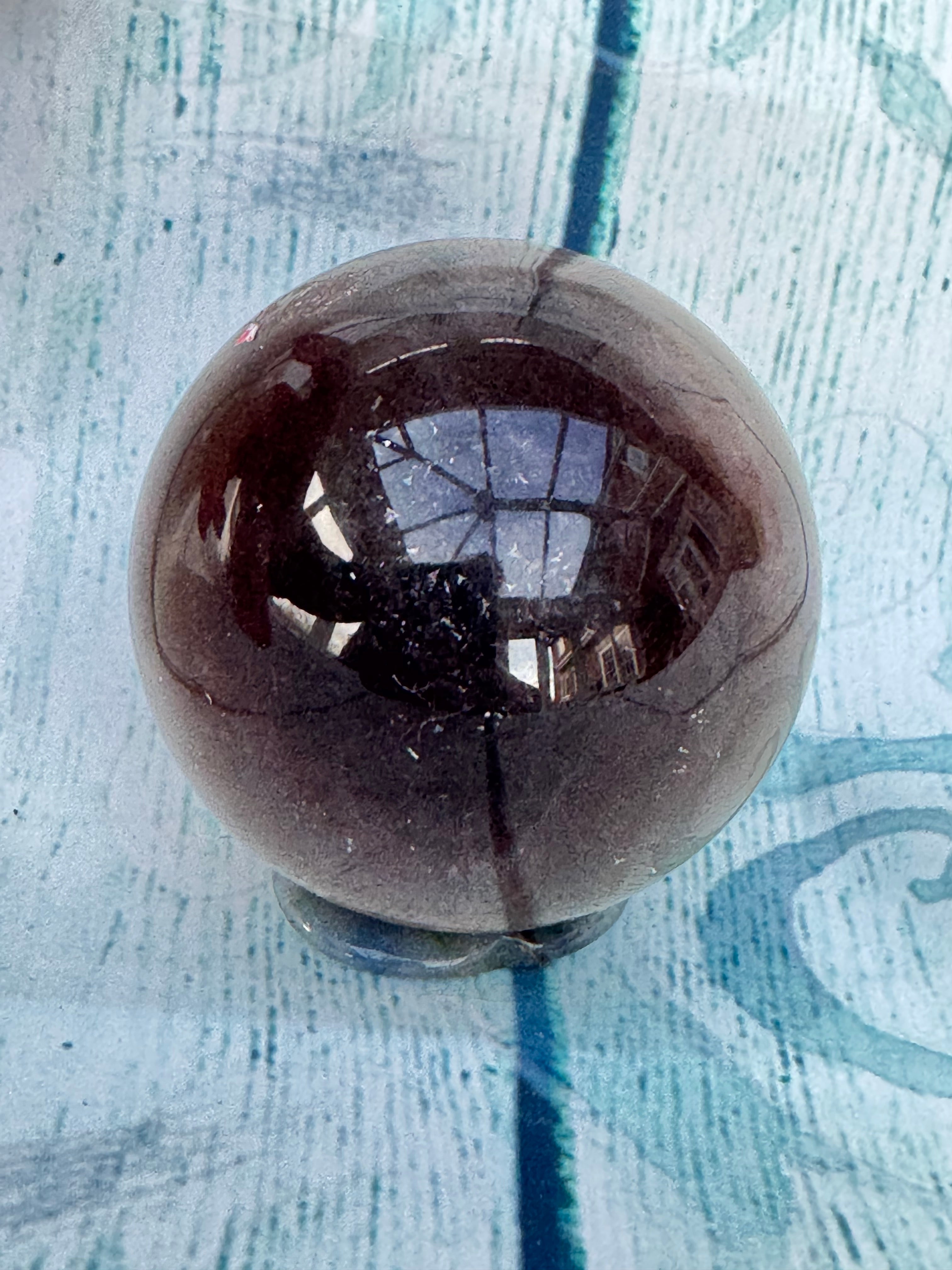 Polished banded fluorite sphere