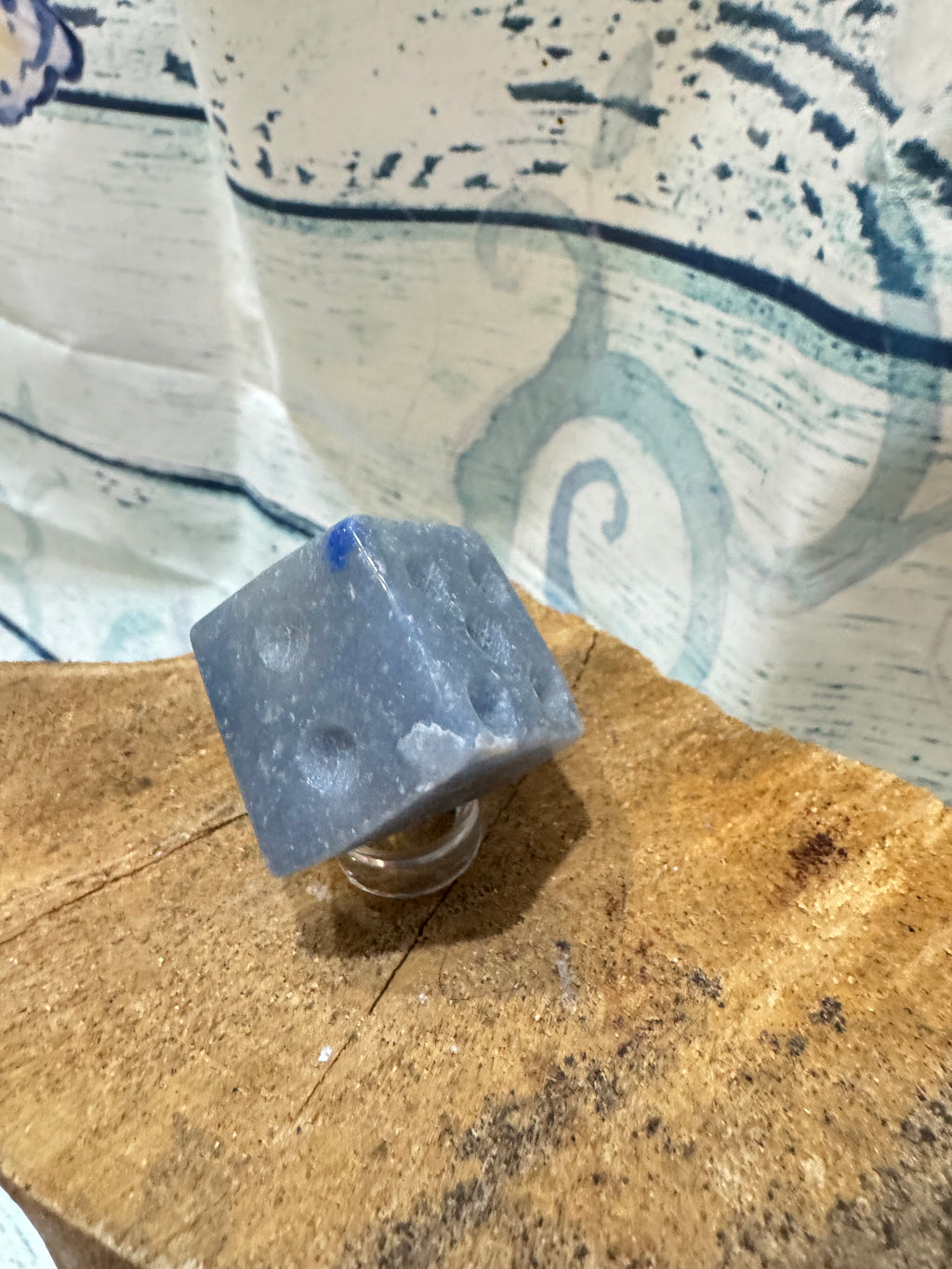 Carved Blue Aventurine dice